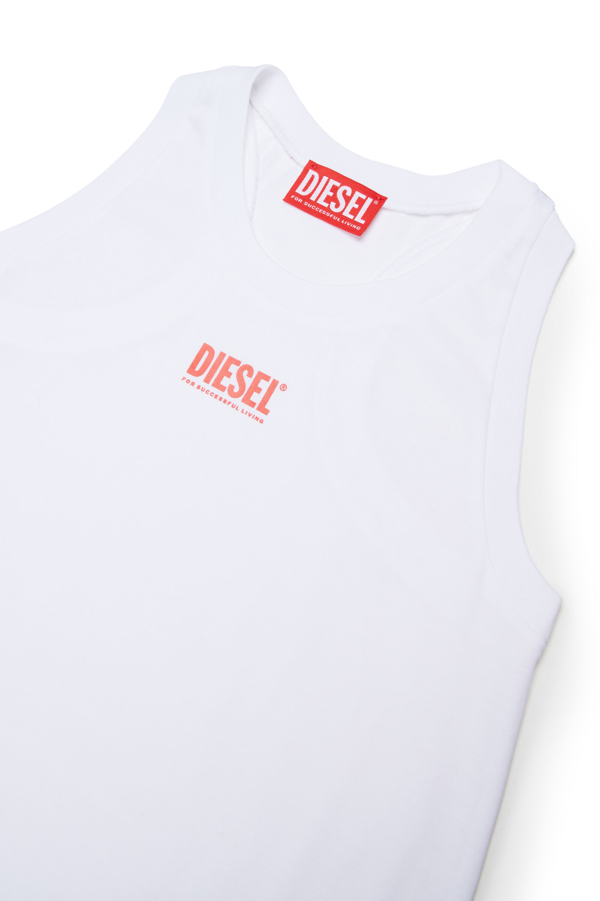 Diesel - MCUNDY, Robe de plage avec imprim&eacute; logo Femme in Blanc - 3