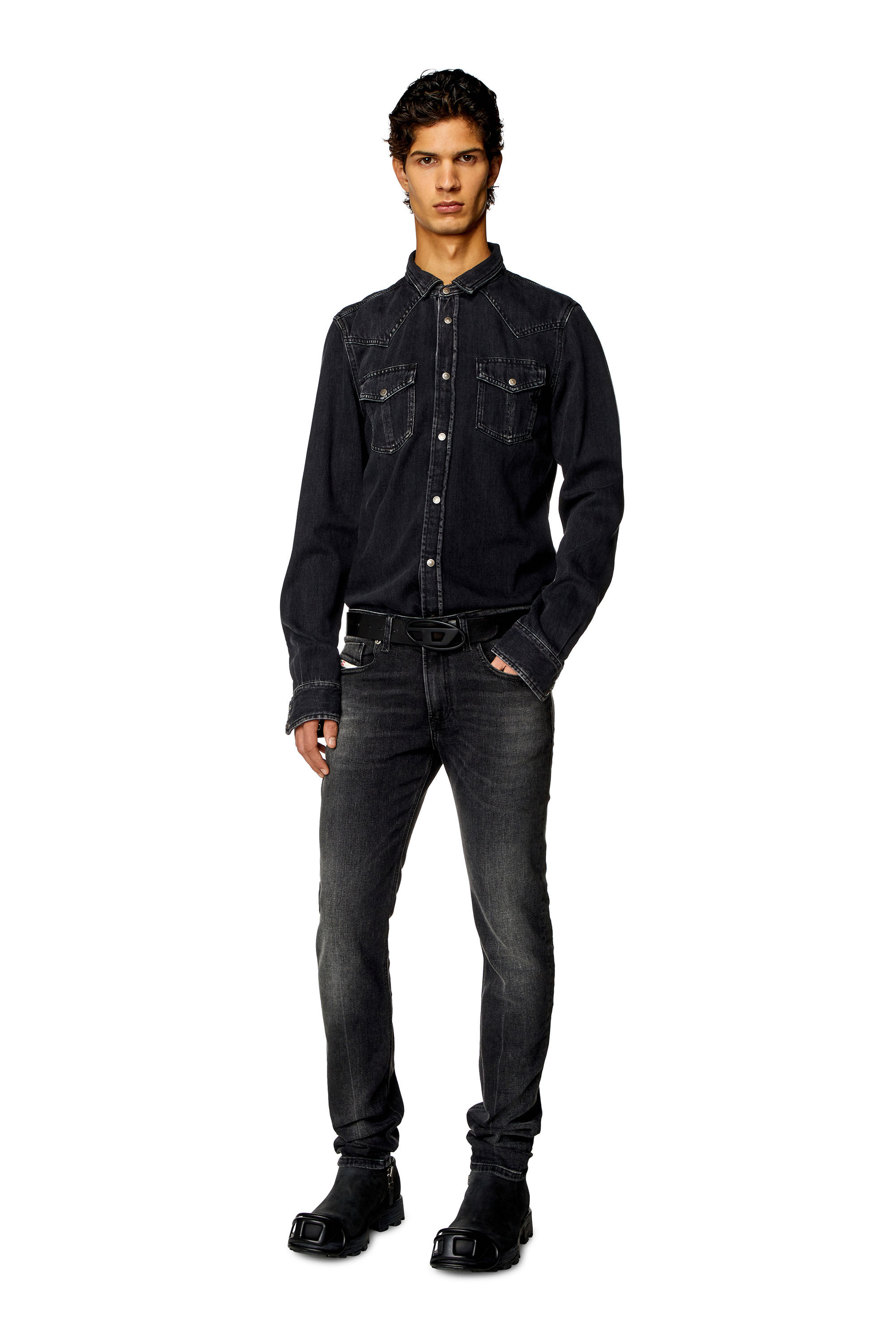 Jean gris noir on sale