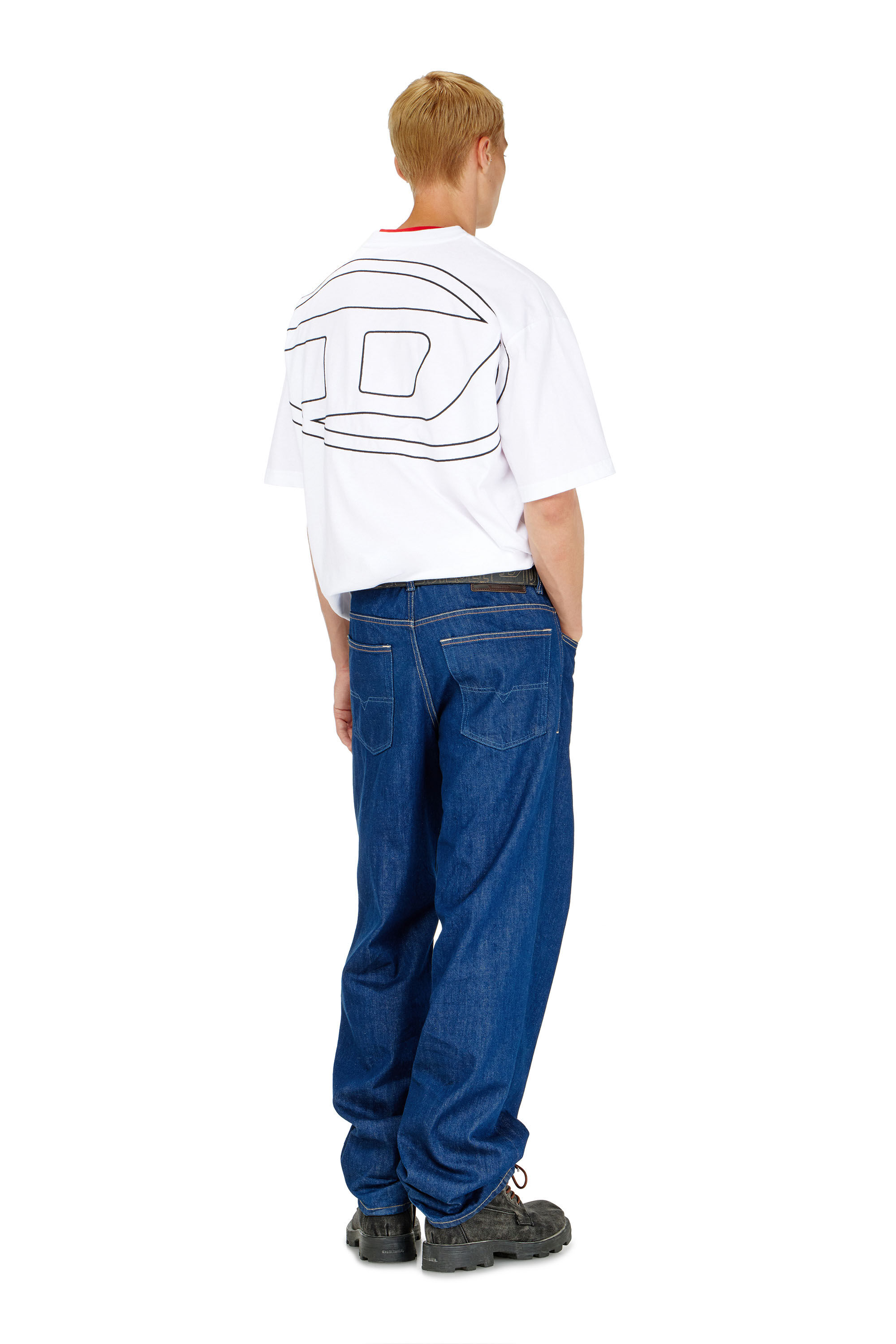 Diesel - T-BOGGY-MEGOVAL-D, T-shirt avec maxi oval D brod&eacute; Homme in Blanc - 1