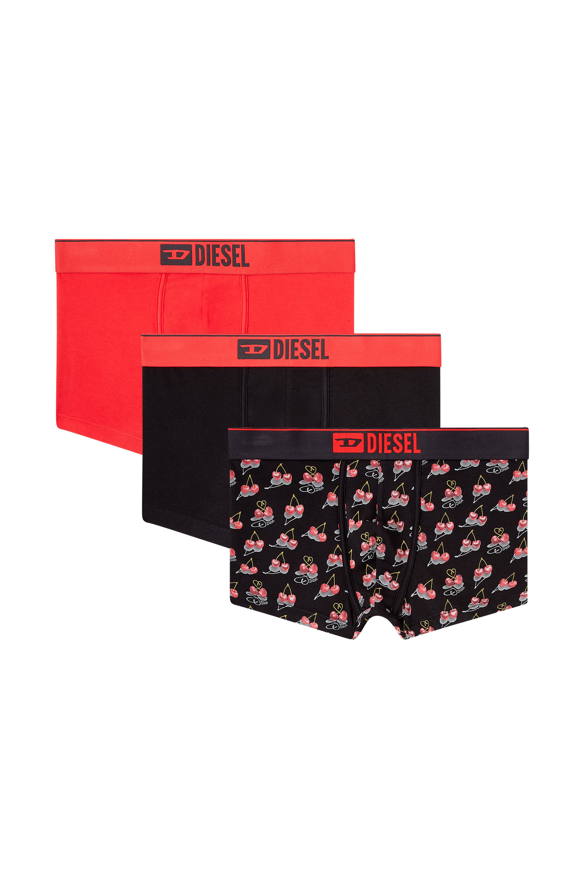 Diesel - DAMIEN-GFT-3PACK, Lot de 3 boxers imprimé cœurs et cerises Homme in Polychrome - 2