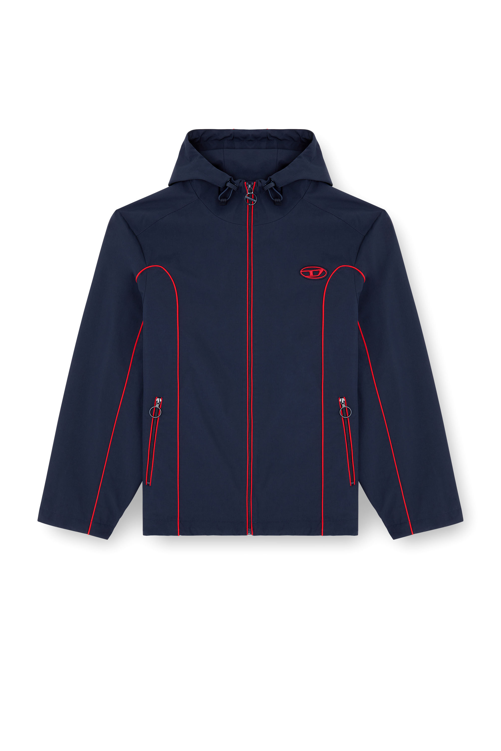 Diesel - J-HIVES, Coupe-vent avec passepoil contrasté Homme in Bleu - 2