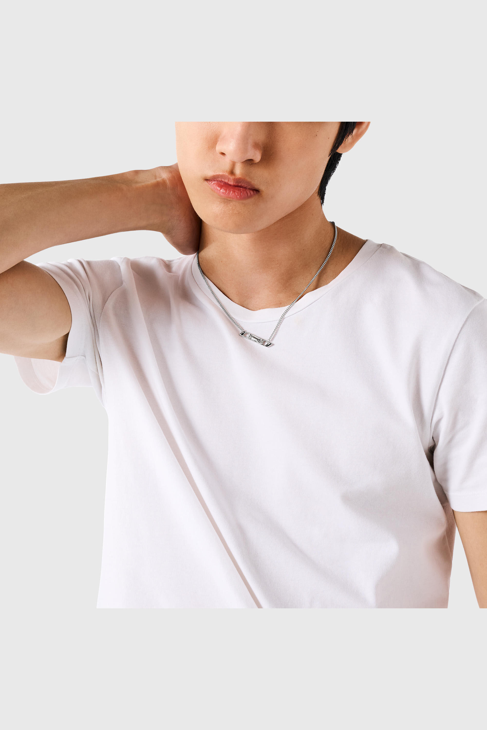 Diesel - DL1351040 STERLING SILVER JEWEL, Collier en argent sterling avec logo D Mixte in Gris argent&eacute; - 4