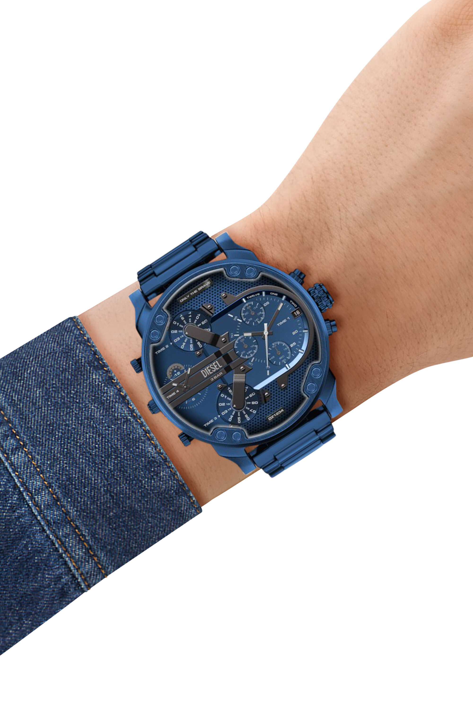 Diesel - DZ7496 WATCH, Montre Mr. Daddy 2.0 en acier inoxydable bleu Homme in Bleu - 8