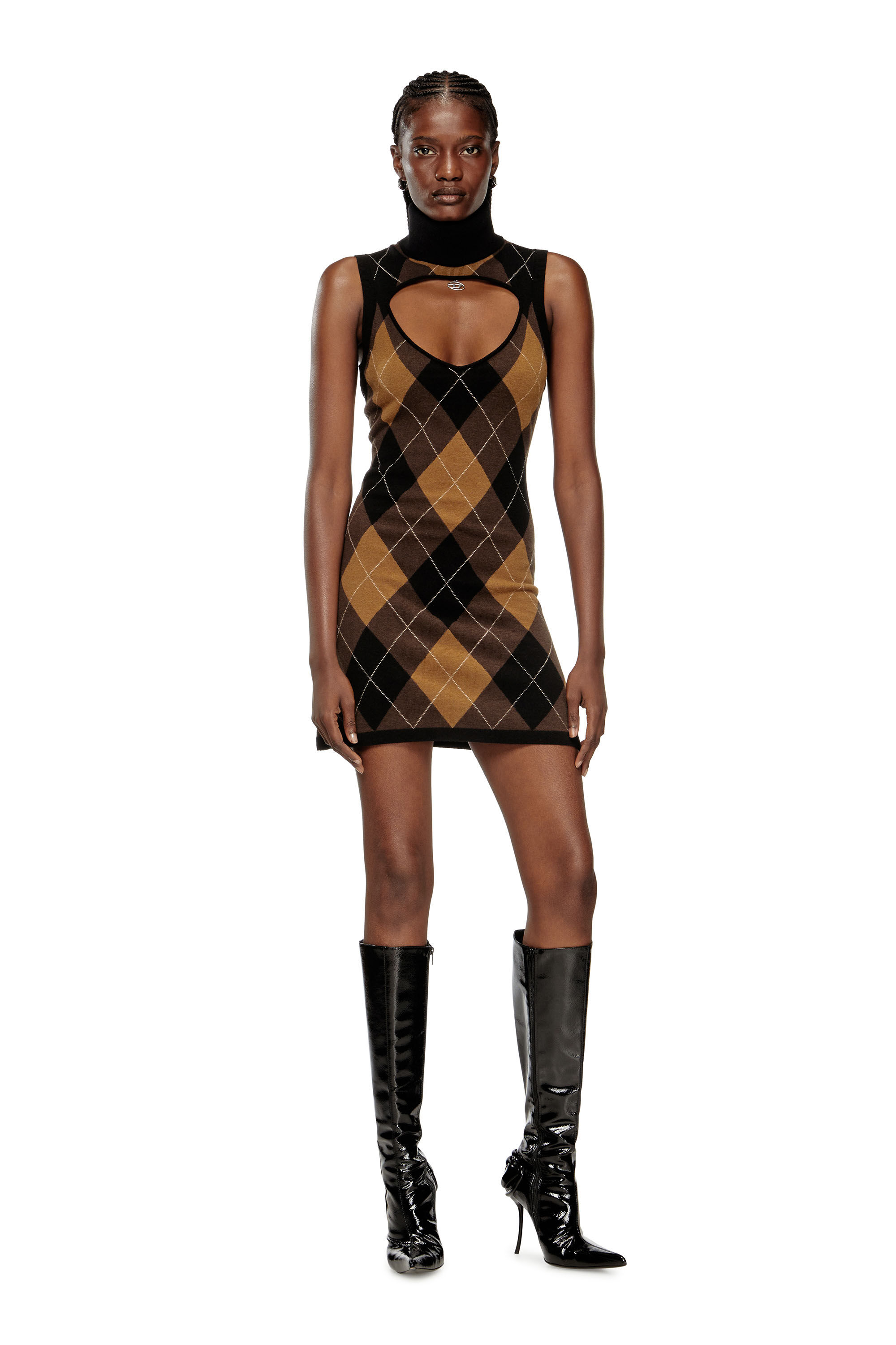 Diesel - M-ROMKO-DRESS, Robe en laine à motif argyle Femme in Polychrome - 3