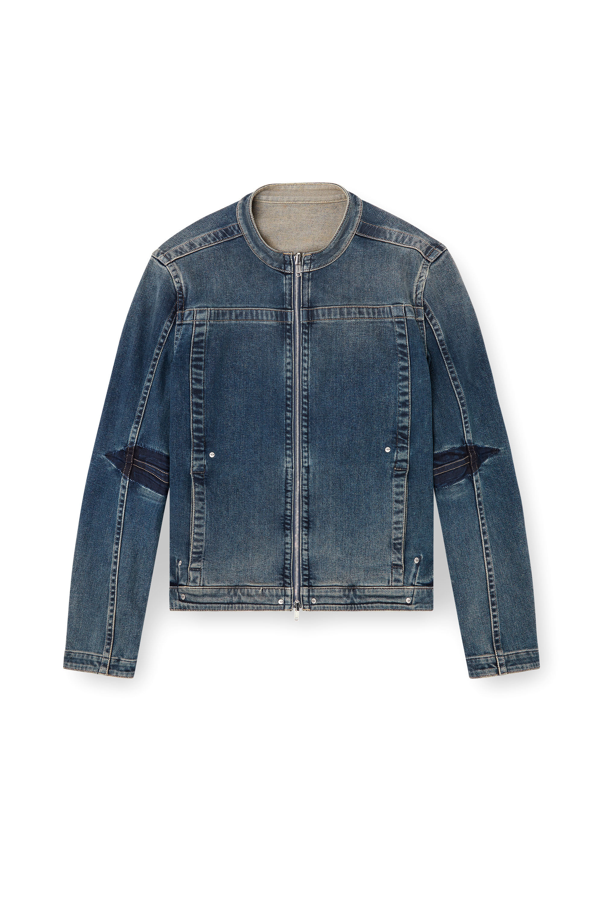 Diesel - D-GLORY-RE, Veste biker en denim Rehab Homme in Bleu - 2