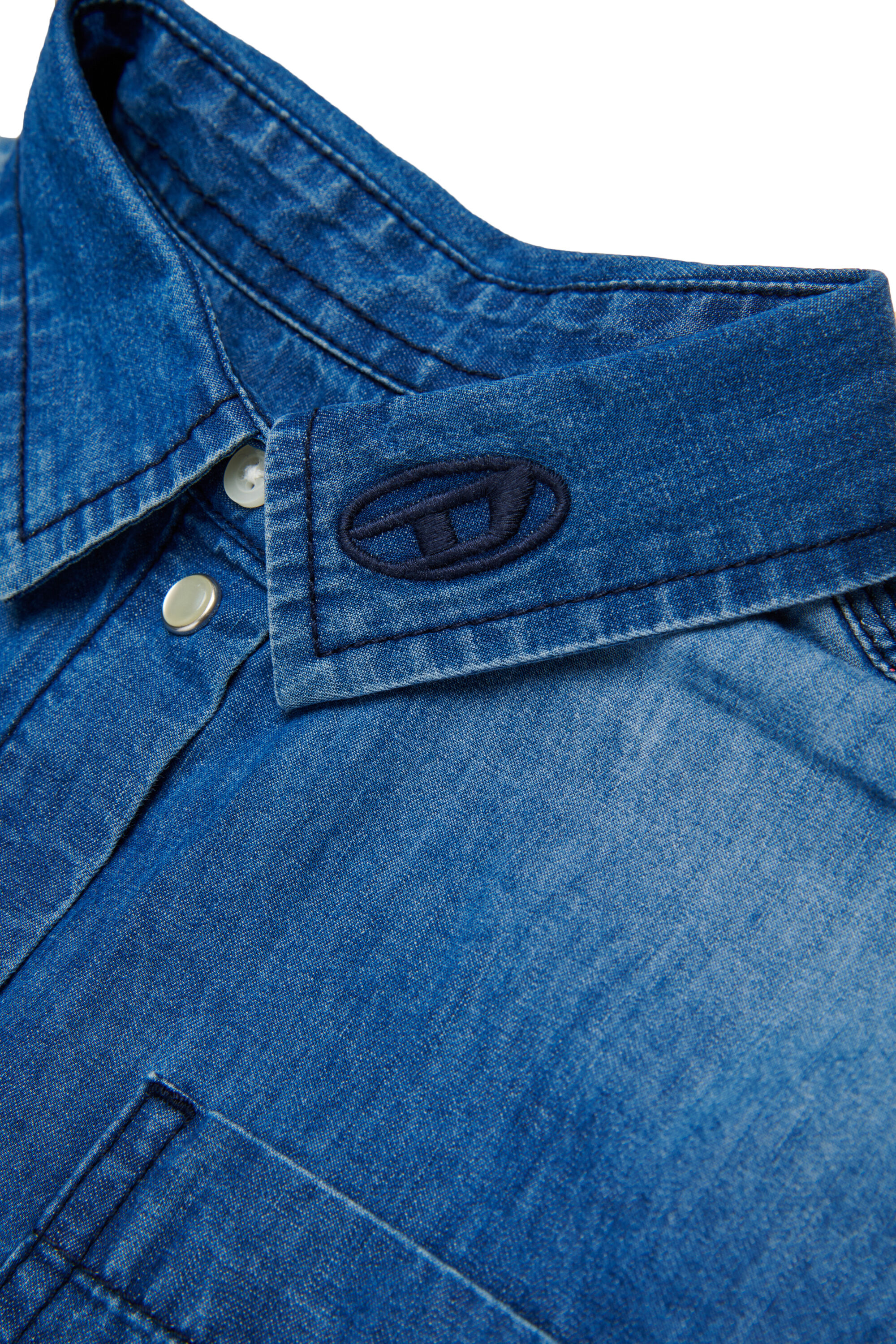 Diesel - CINNIX, Chemise en denim courte &agrave; manches courtes Femme in Bleu - 4