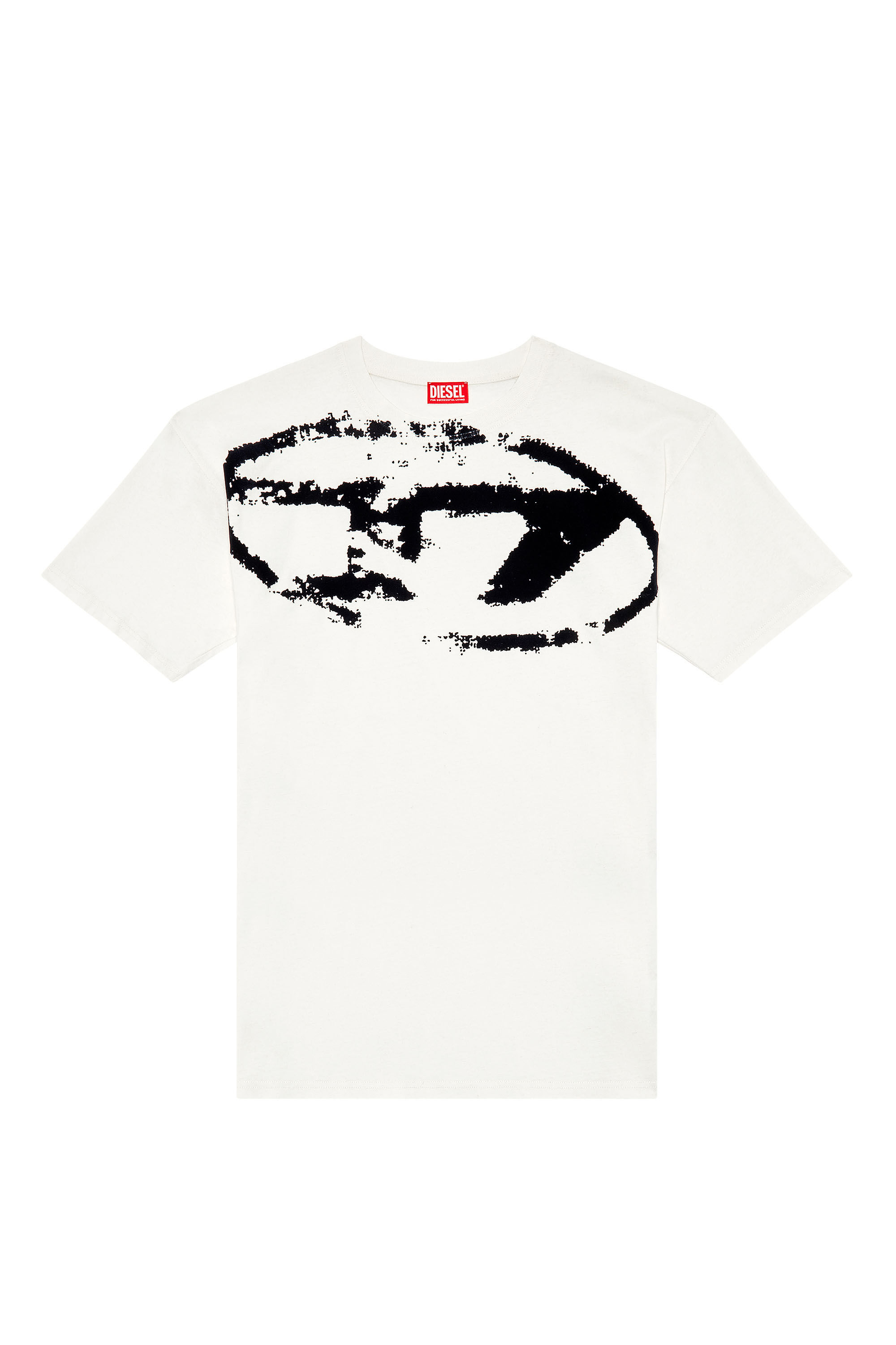 ★DIESEL★ T Boxt N14 T-Shirt White A130490DQAU141A A130490D Men's heavyweight T-shirt with flocked logo | White | Diesel