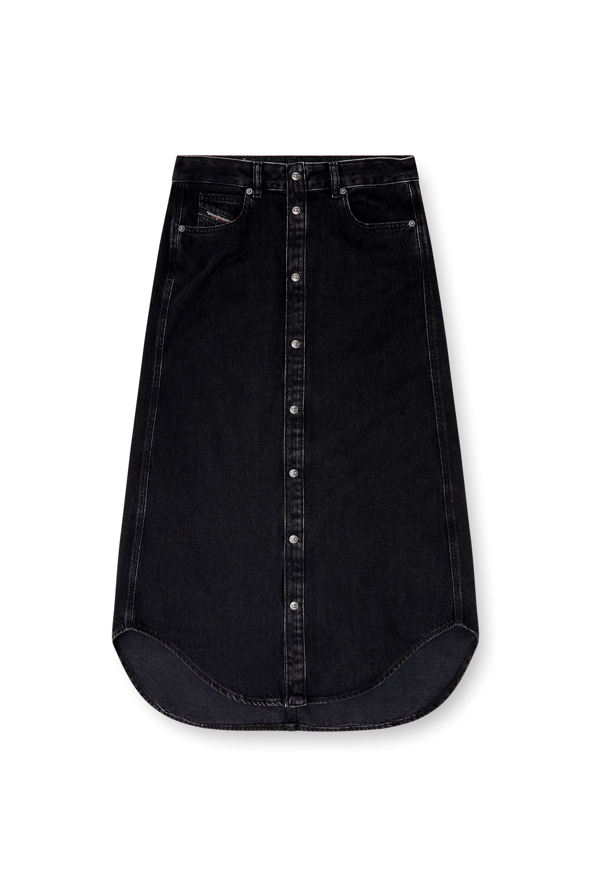 Diesel - DE-ARD-LONG, Jupe midi en denim Femme in Noir - 2