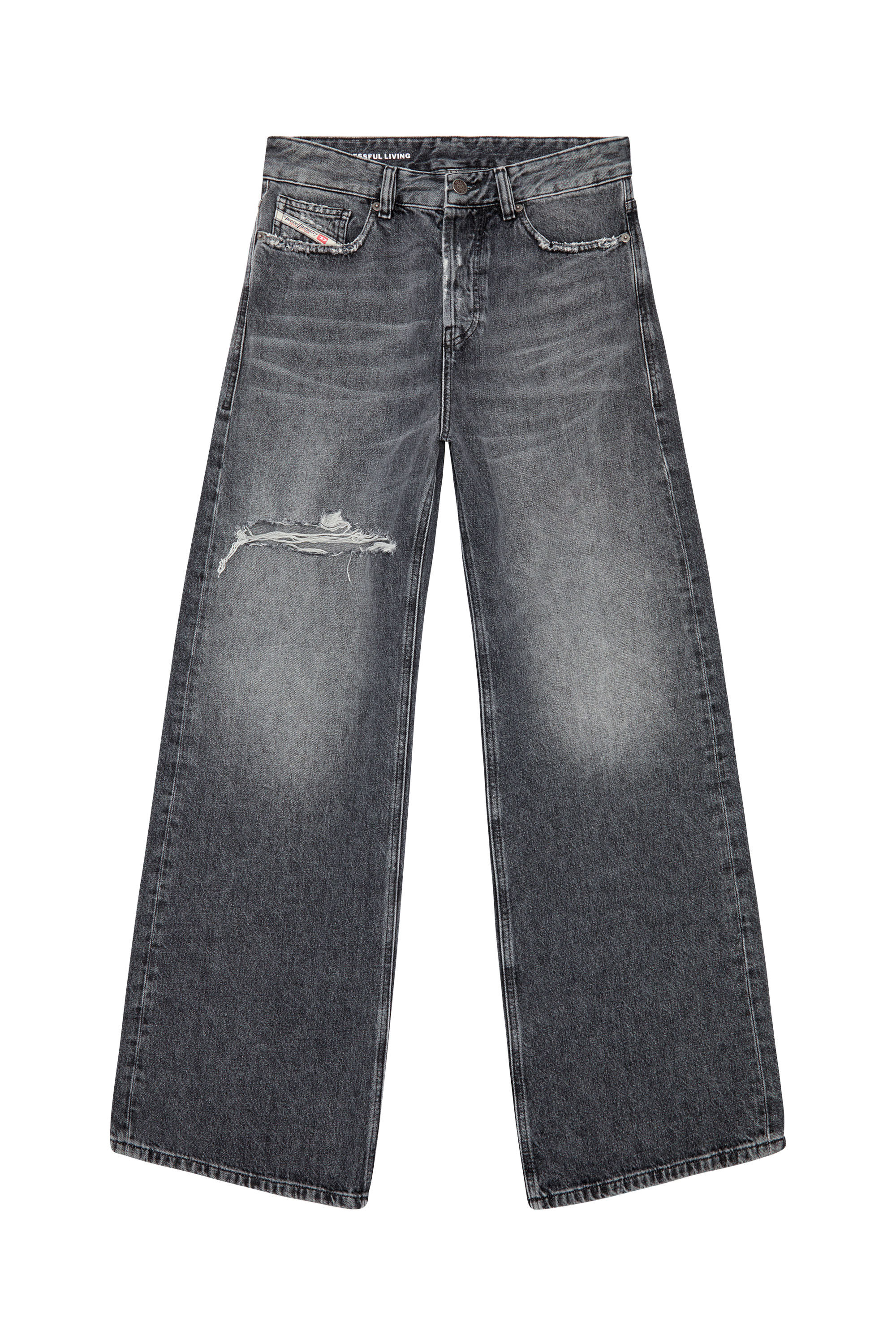 Diesel - Straight Jeans 1996 D-Sire 007X4, Noir/Gris foncé - Image 2