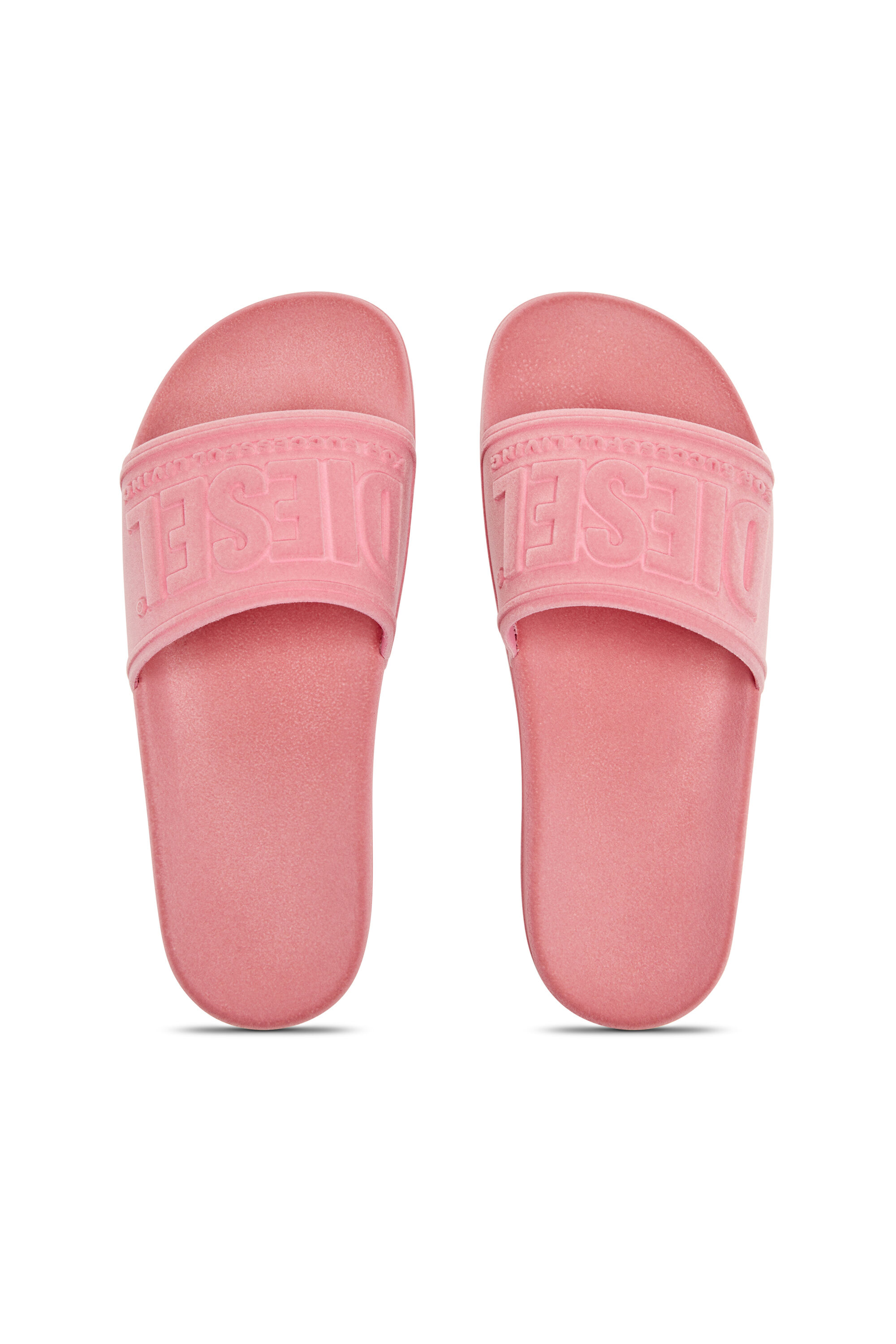 Women's Sa-Mayemi-Pool slides with velvety flocking | Pink