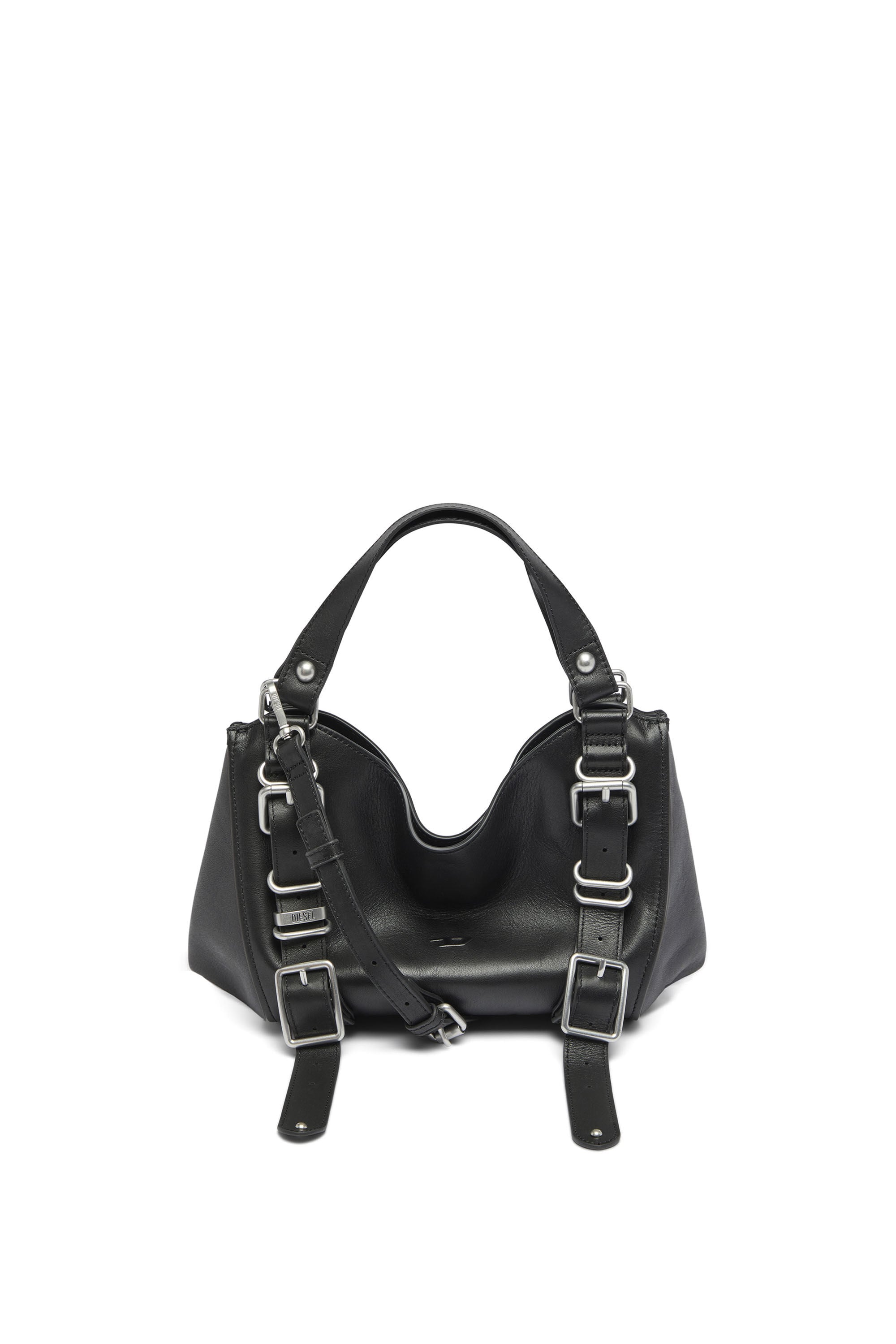 Diesel - D-ONE TOPHANDLE S, D-One-Sac small &agrave; poign&eacute;e sup&eacute;rieure en cuir trait&eacute; Femme in Noir - 2