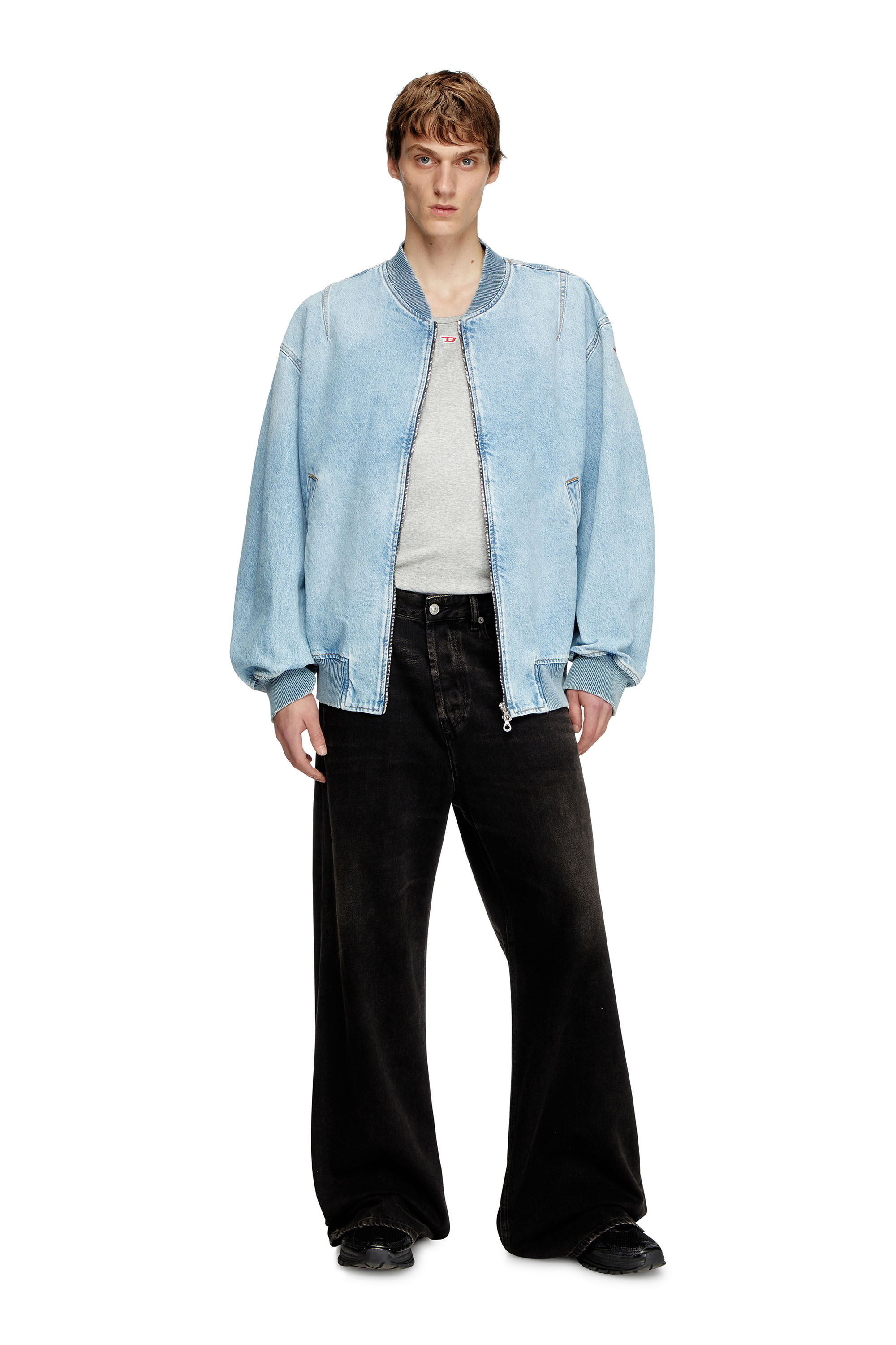 Veste bomber en denim Homme Bleu Diesel