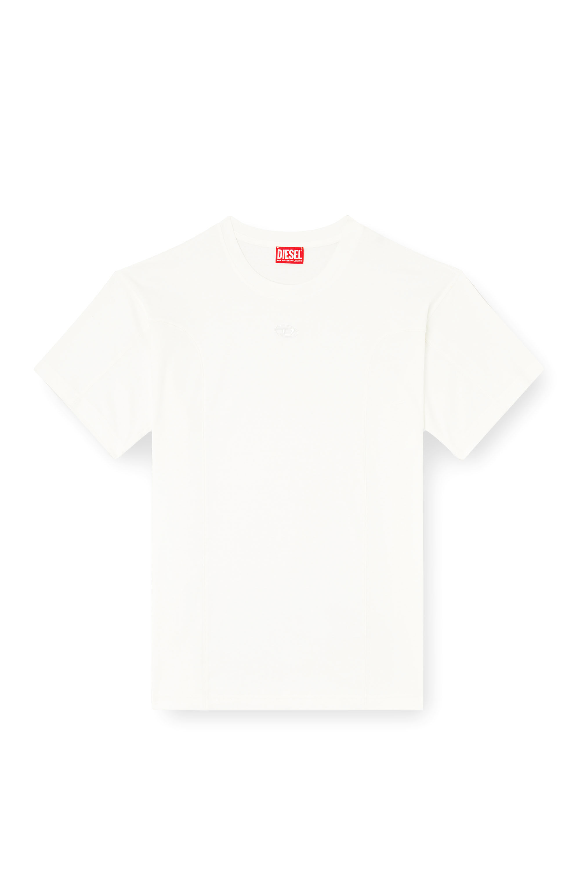 Diesel - T-NORM-INT, T-shirt à manches courtes avec empiècements Homme in Blanc - 2