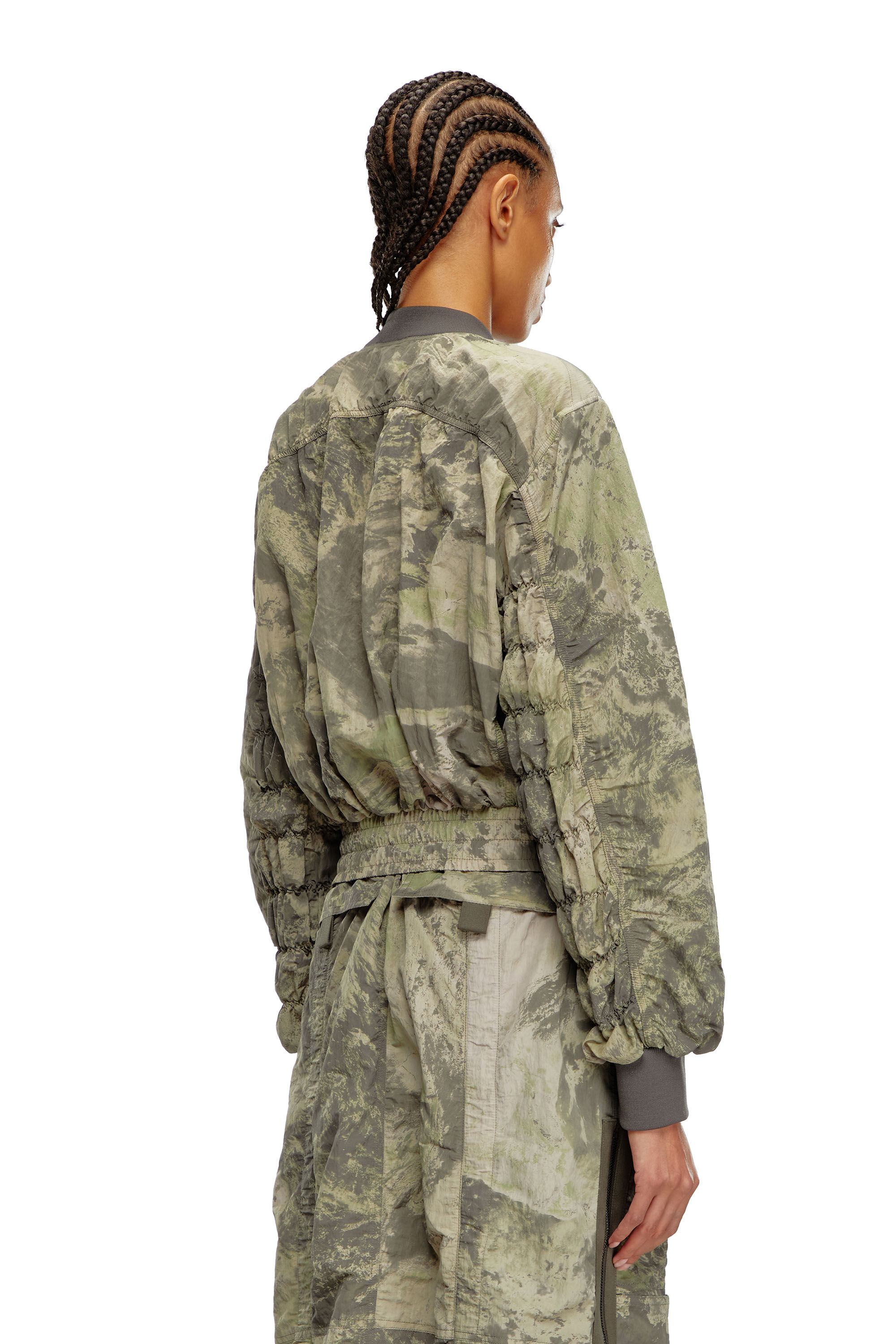 Veste bomber en nylon leger Femme Vert Diesel