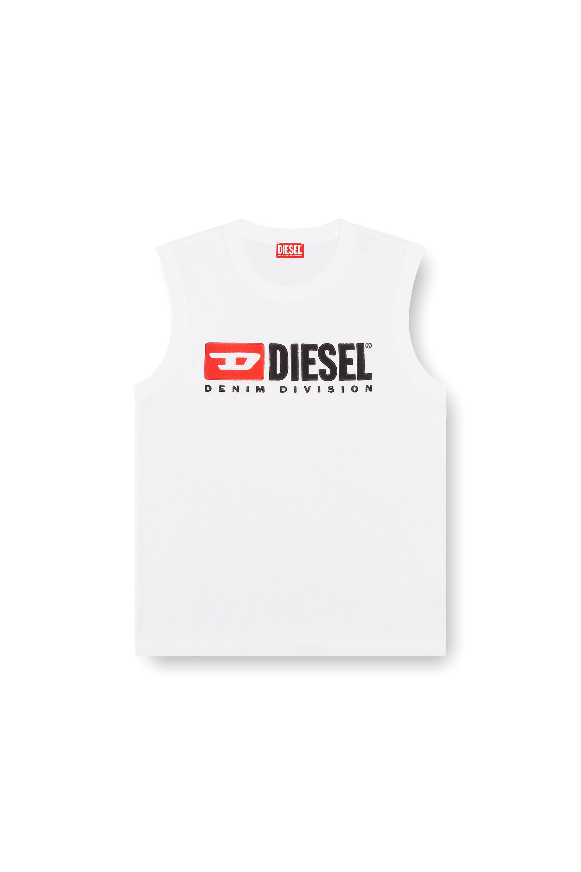 Diesel - T-ISCO-DIV, Débardeur avec logo imprimé sur le devant Homme in Blanc - 2