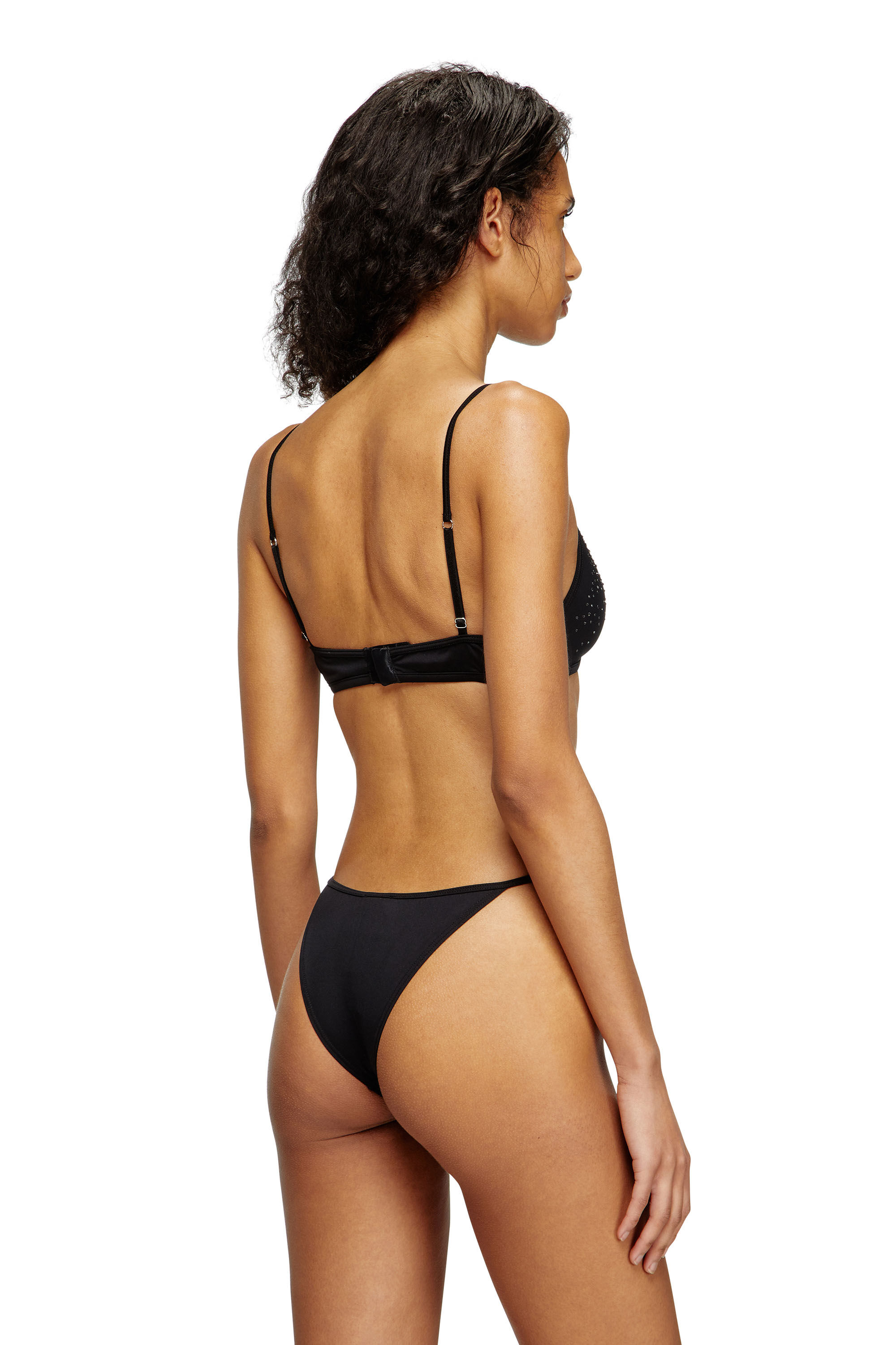 Diesel - LUNA-DNM, Soutien-gorge triangle en microfibre avec cristaux Femme in Noir - 4