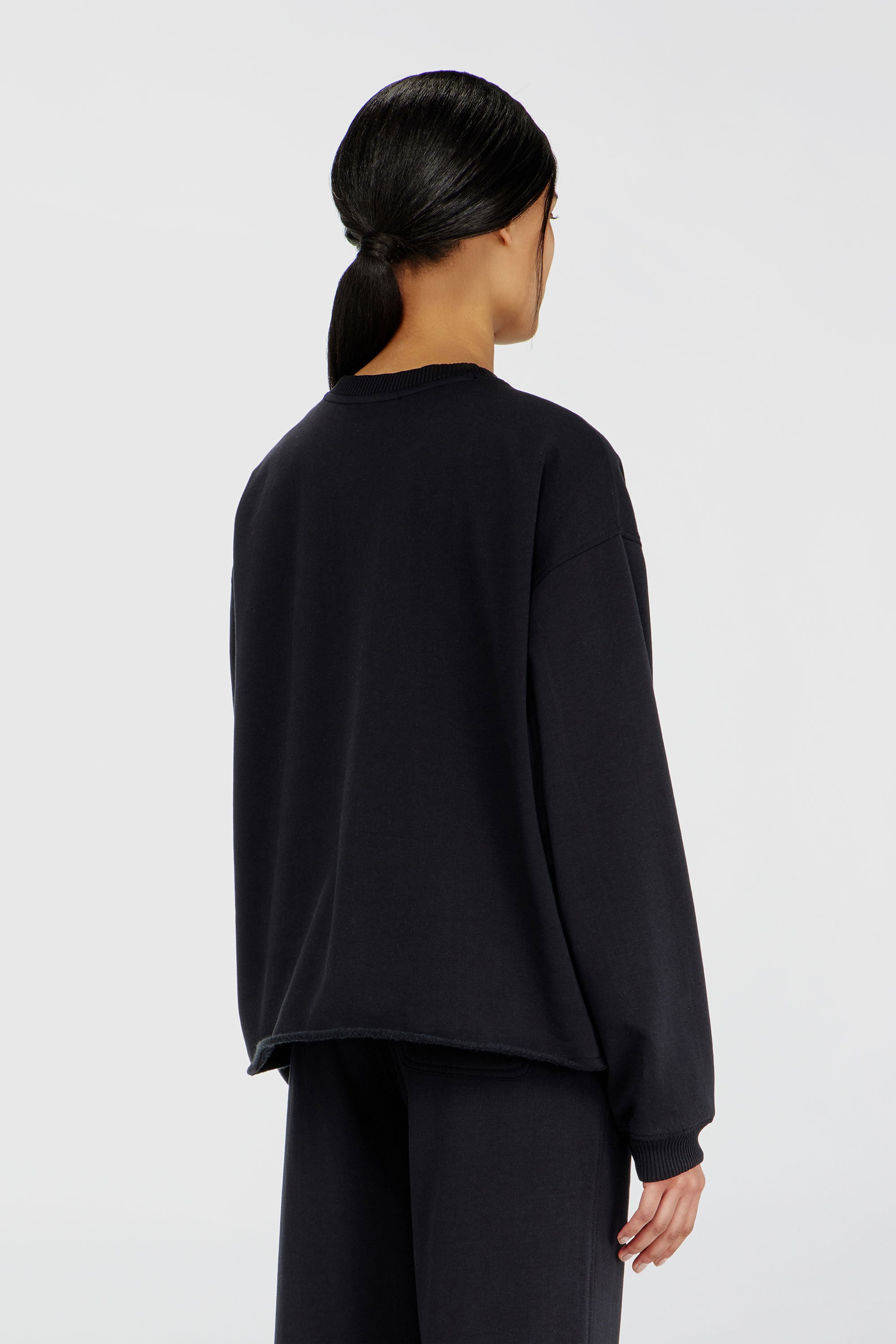 Diesel - PATRICIA-D-CORE, Sweat gratt&eacute; avec ourlet franc Femme in Noir - 4