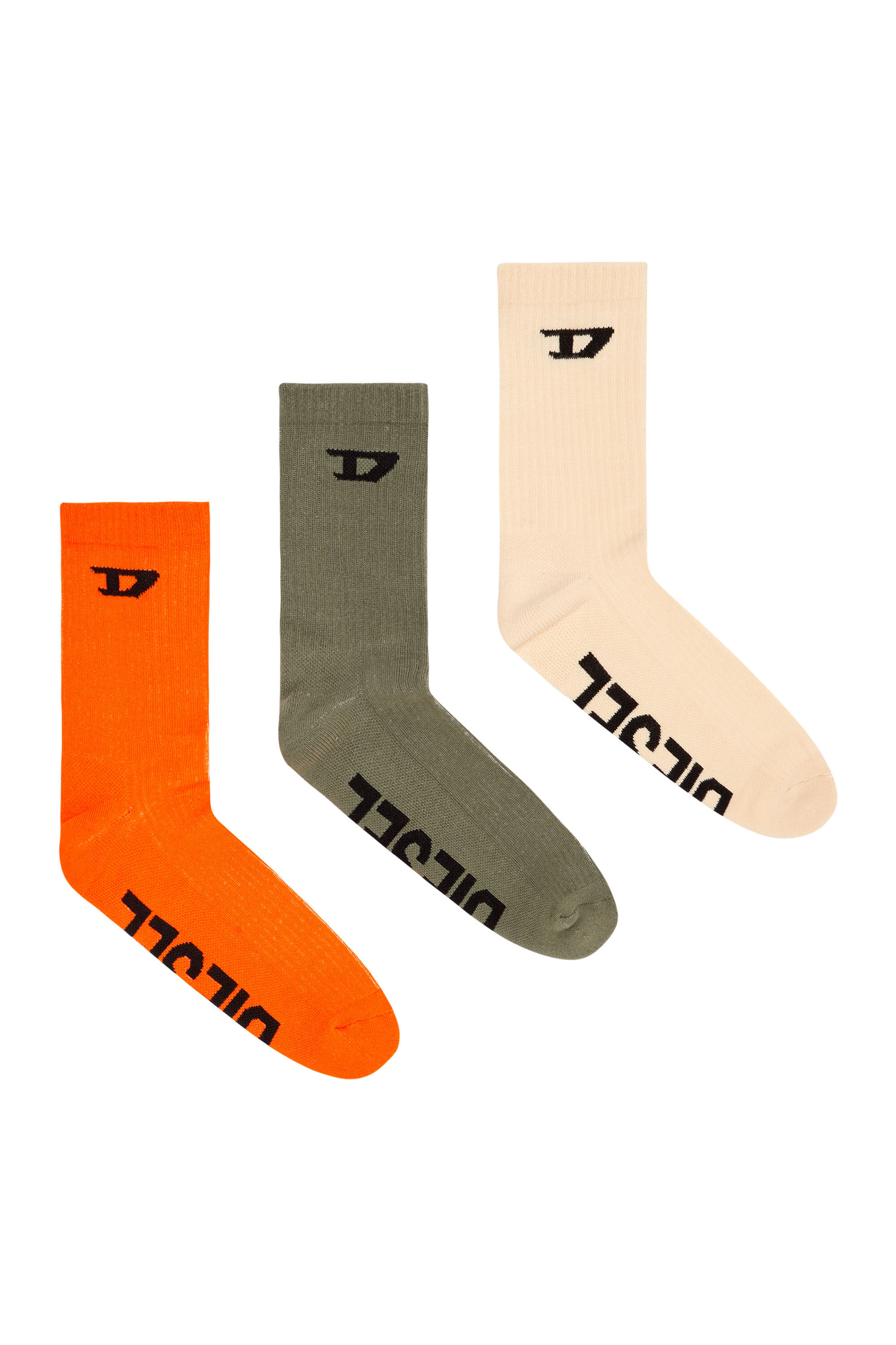 Diesel - SKM-D-CREW-SPORT-SOCKS, Orange/Vert - Image 1