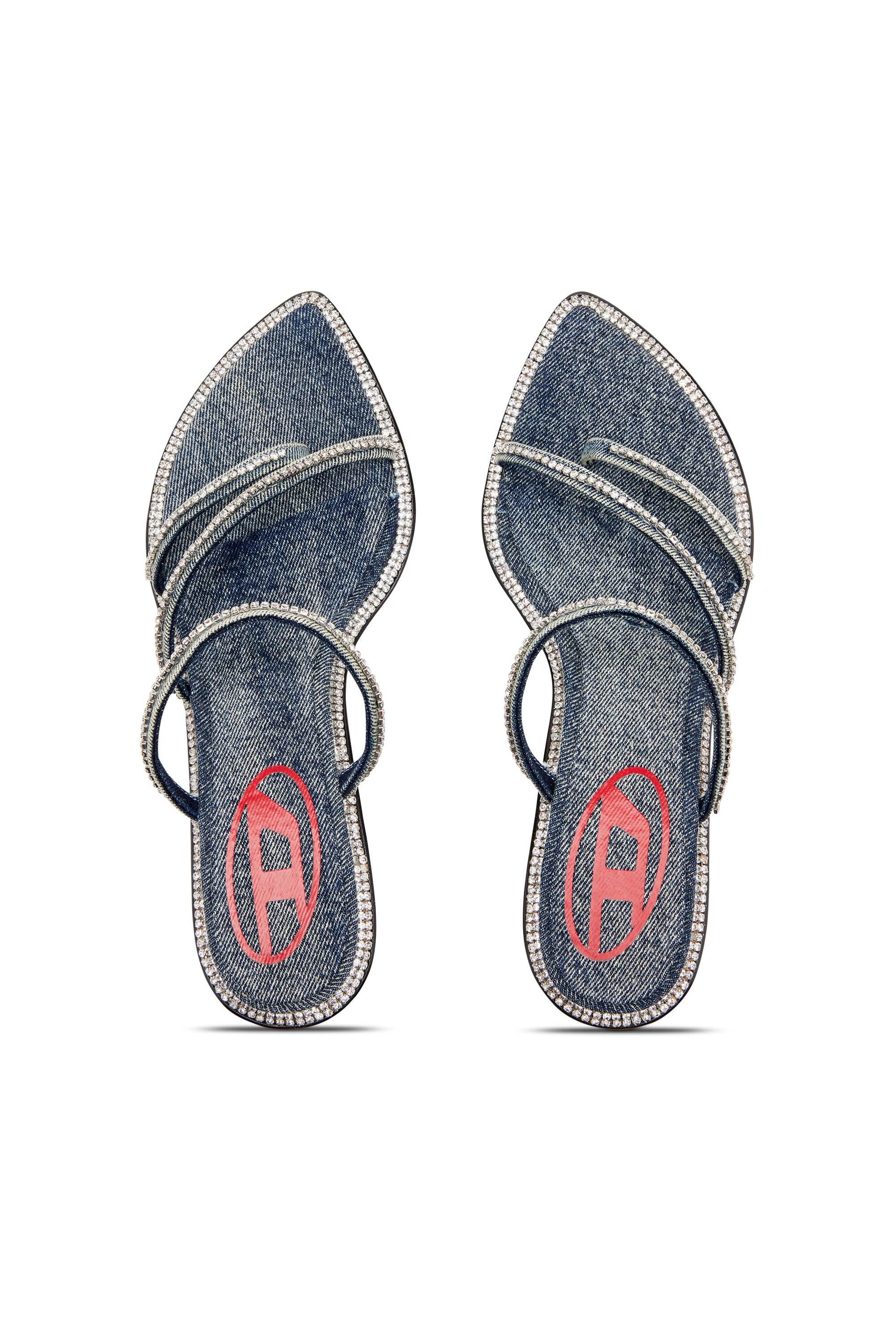Diesel - D-HAVANNA KITTIE, D-Havanna-Mules à petits talons en denim avec cristaux Femme in Bleu - 5