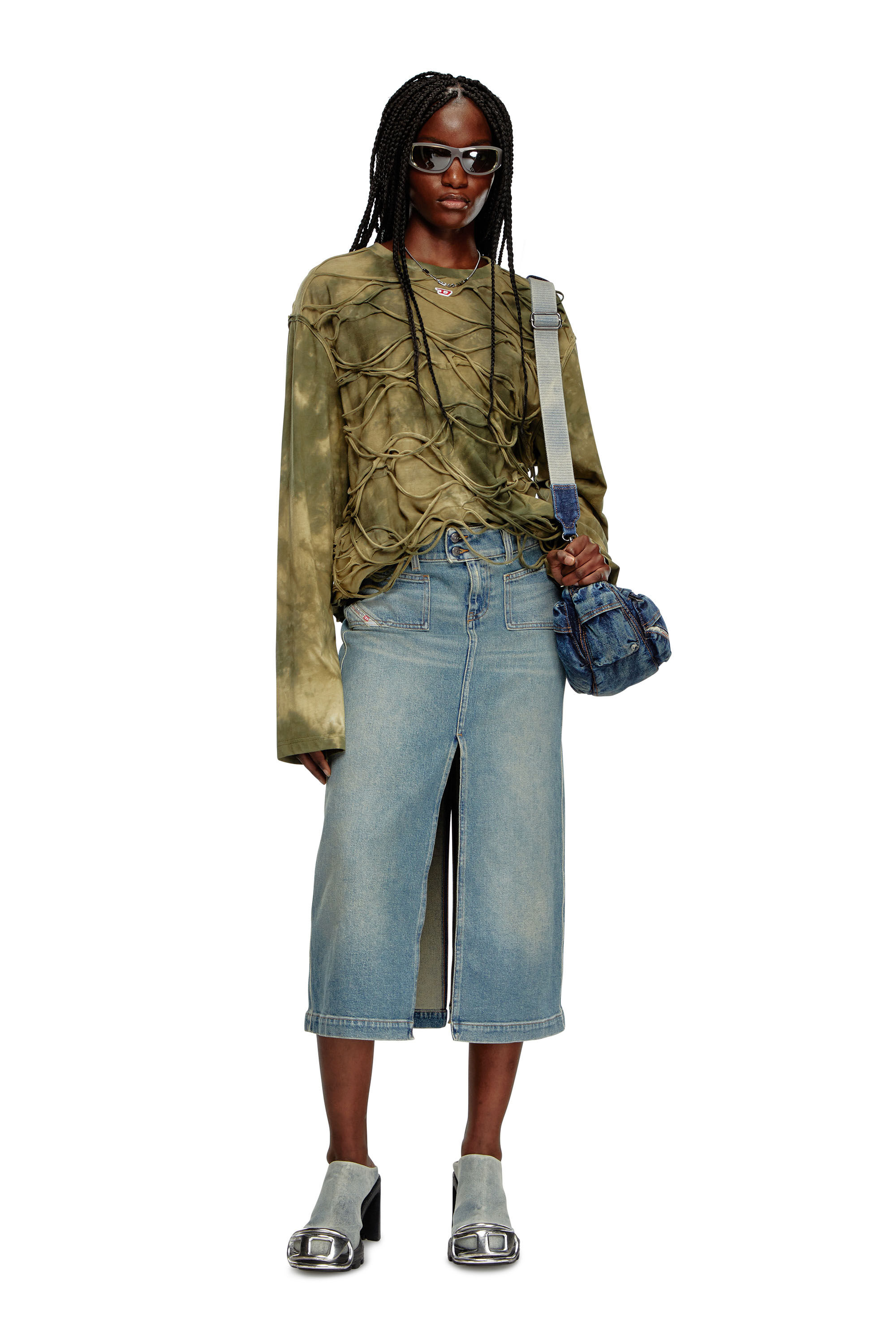 Jupe midi denim top