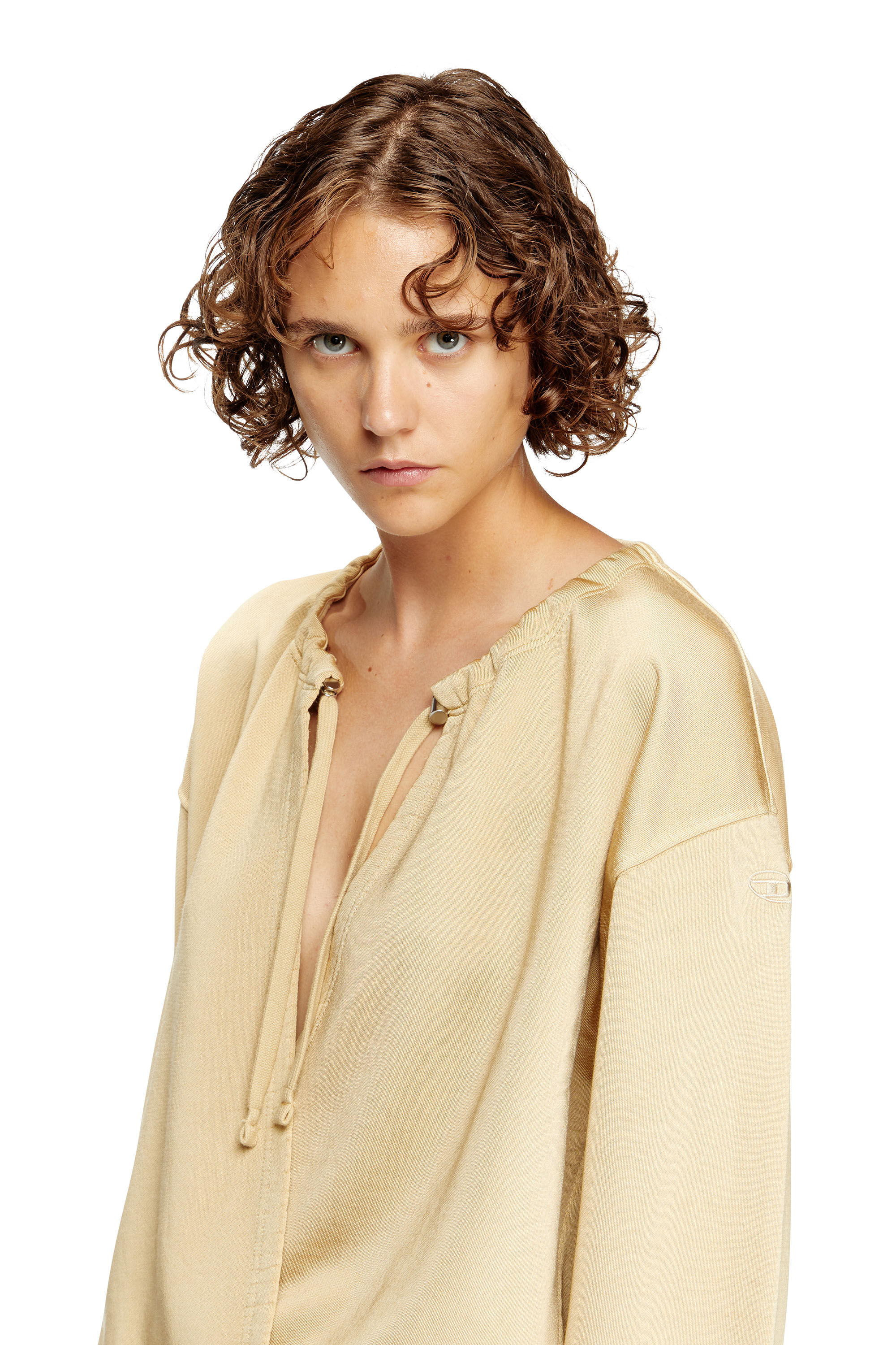 Diesel - D-CREED, Robe drapée avec jupe froncée Femme in Marron - 4