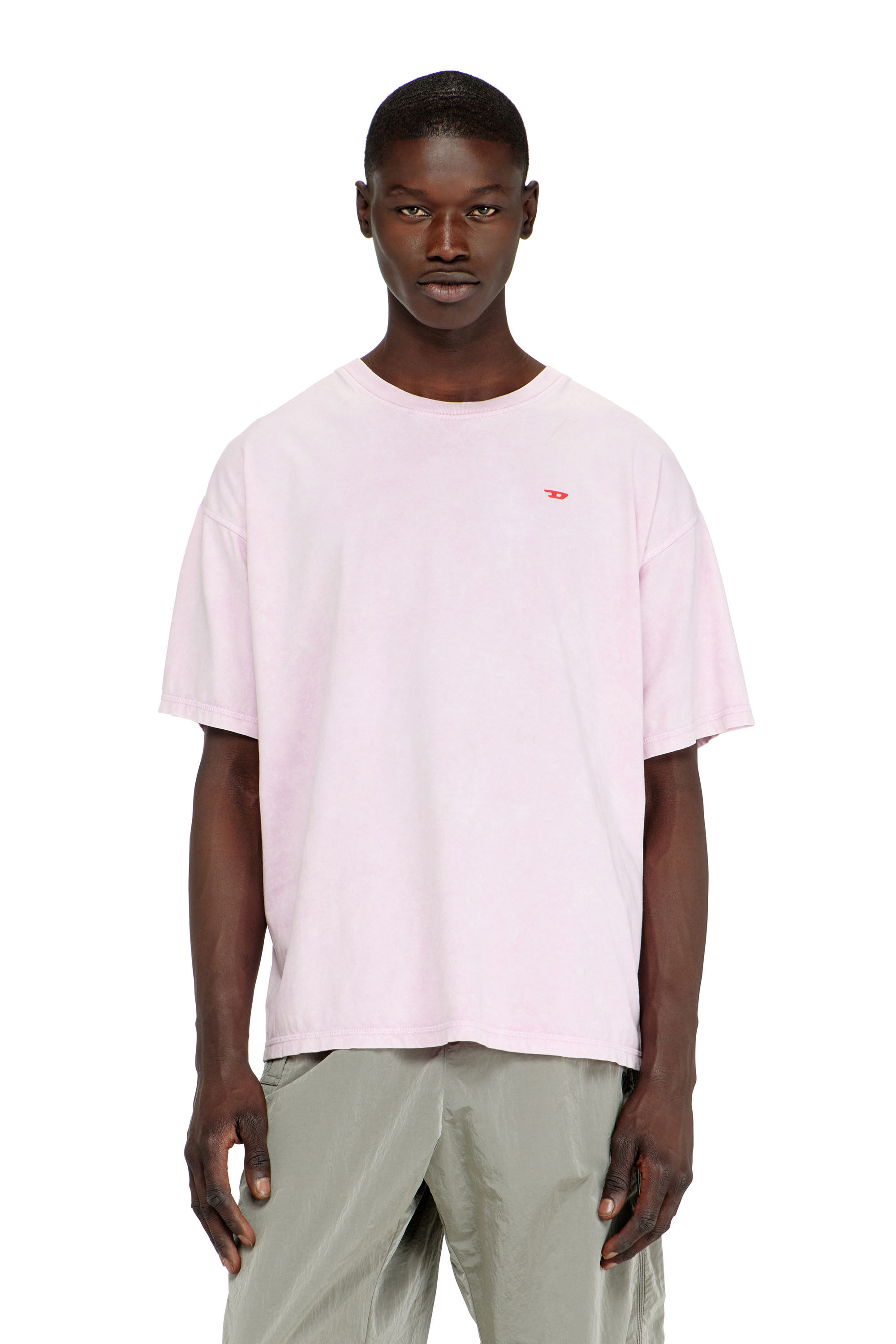 Diesel - T-BOXT-AA14, Man's Cotton T-shirt with treated effect in Pink - 3