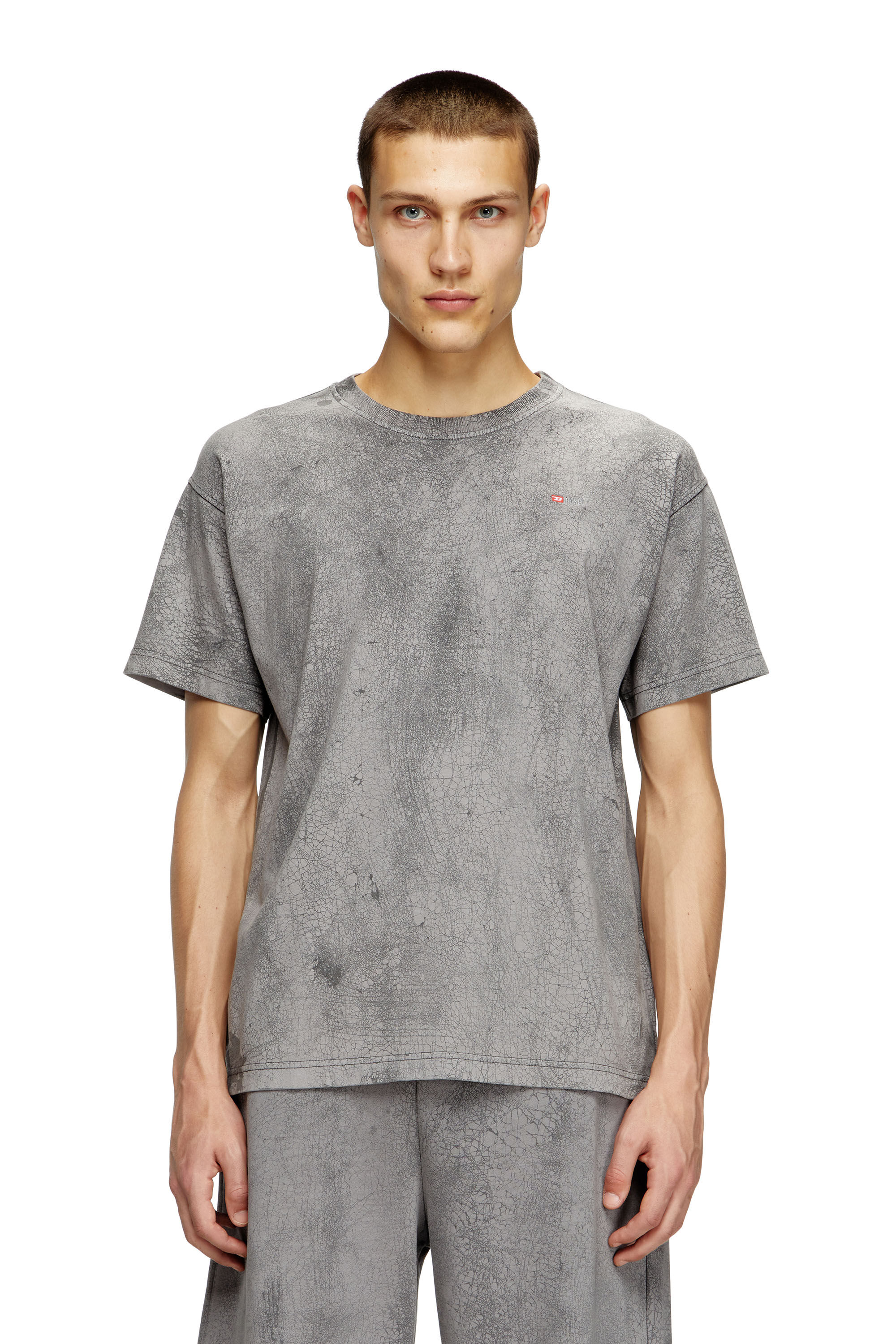 Diesel - T-NORM-T8, T-shirt en jersey ciré Homme in Gris - 3