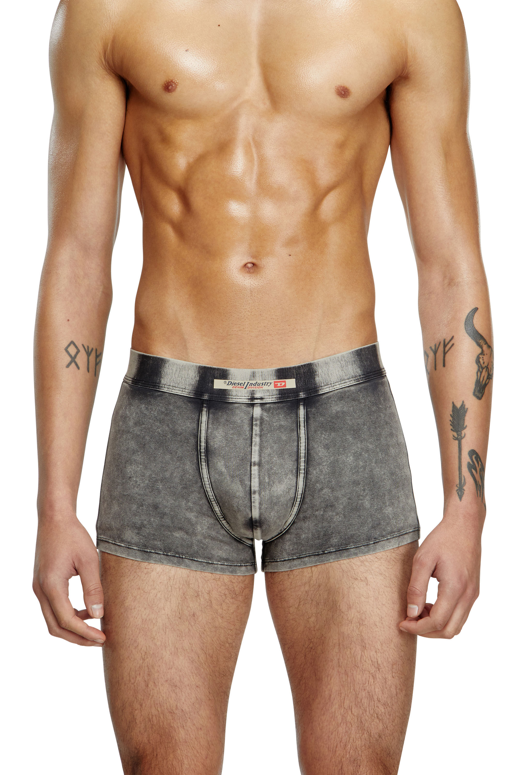 Diesel - UMBX-DAMIEN-H, Boxer en coton effet denim Homme in Noir - 3