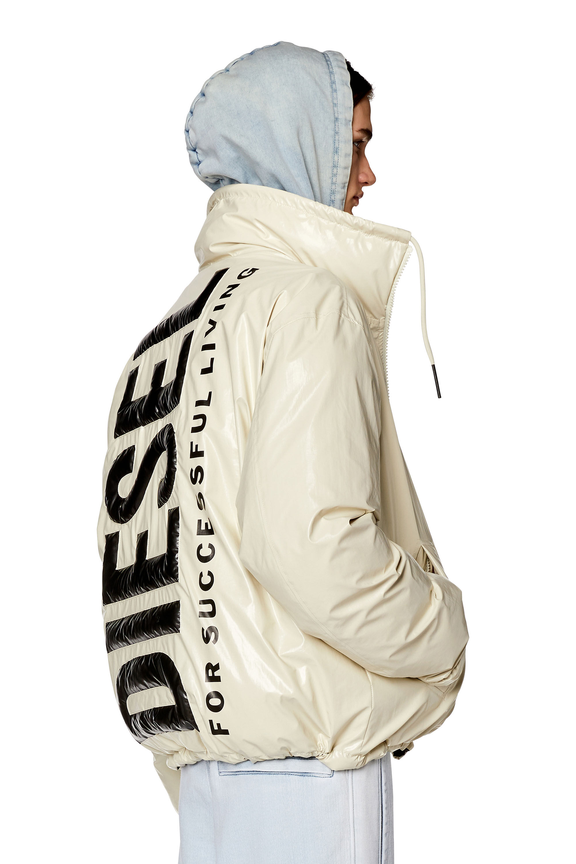 Veste en nylon brillant avec maxi logo Homme W JUPIT Diesel