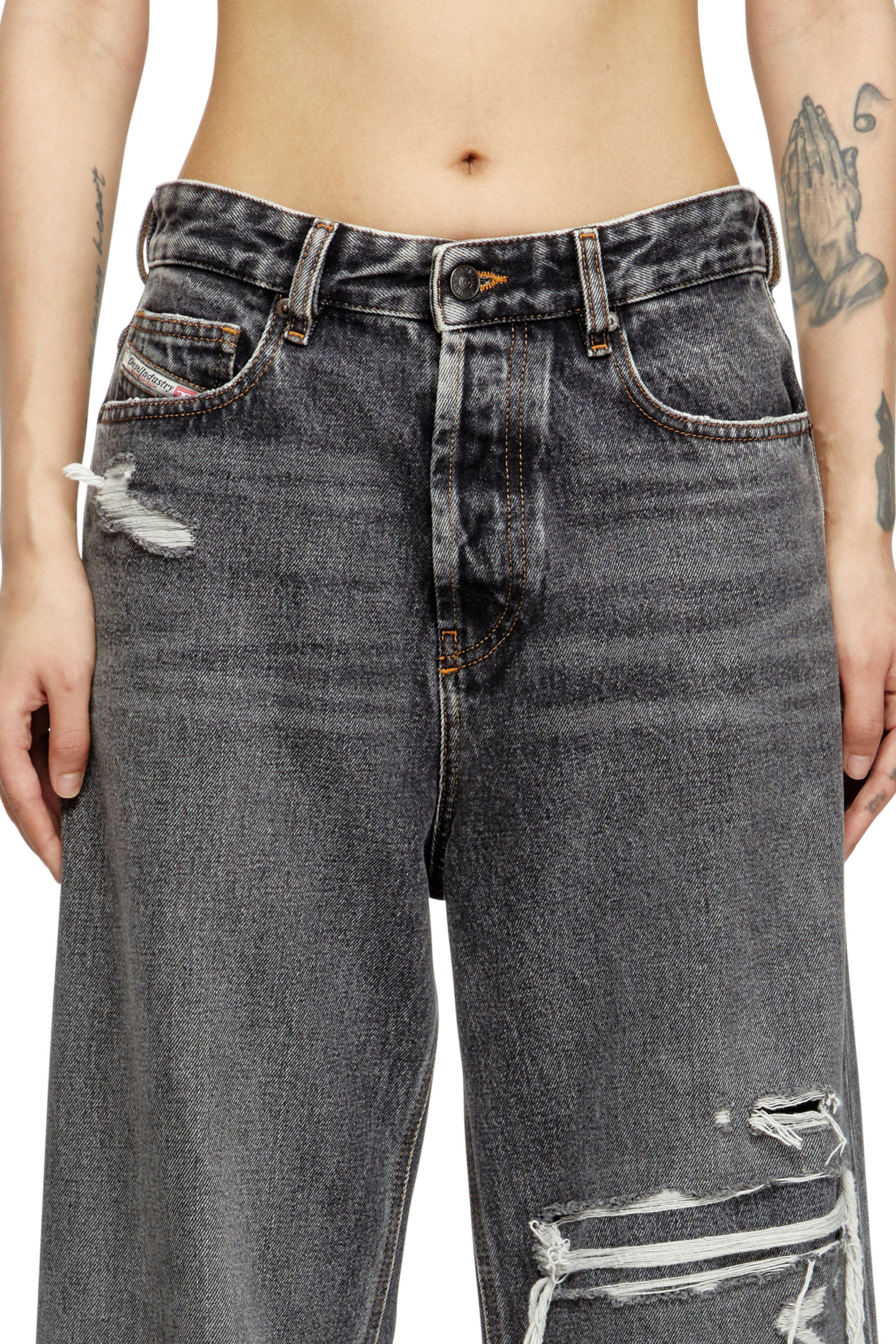 Diesel - Woman's Relaxed Jeans 1996 D-Sire 007F6, Black/Dark grey - 5