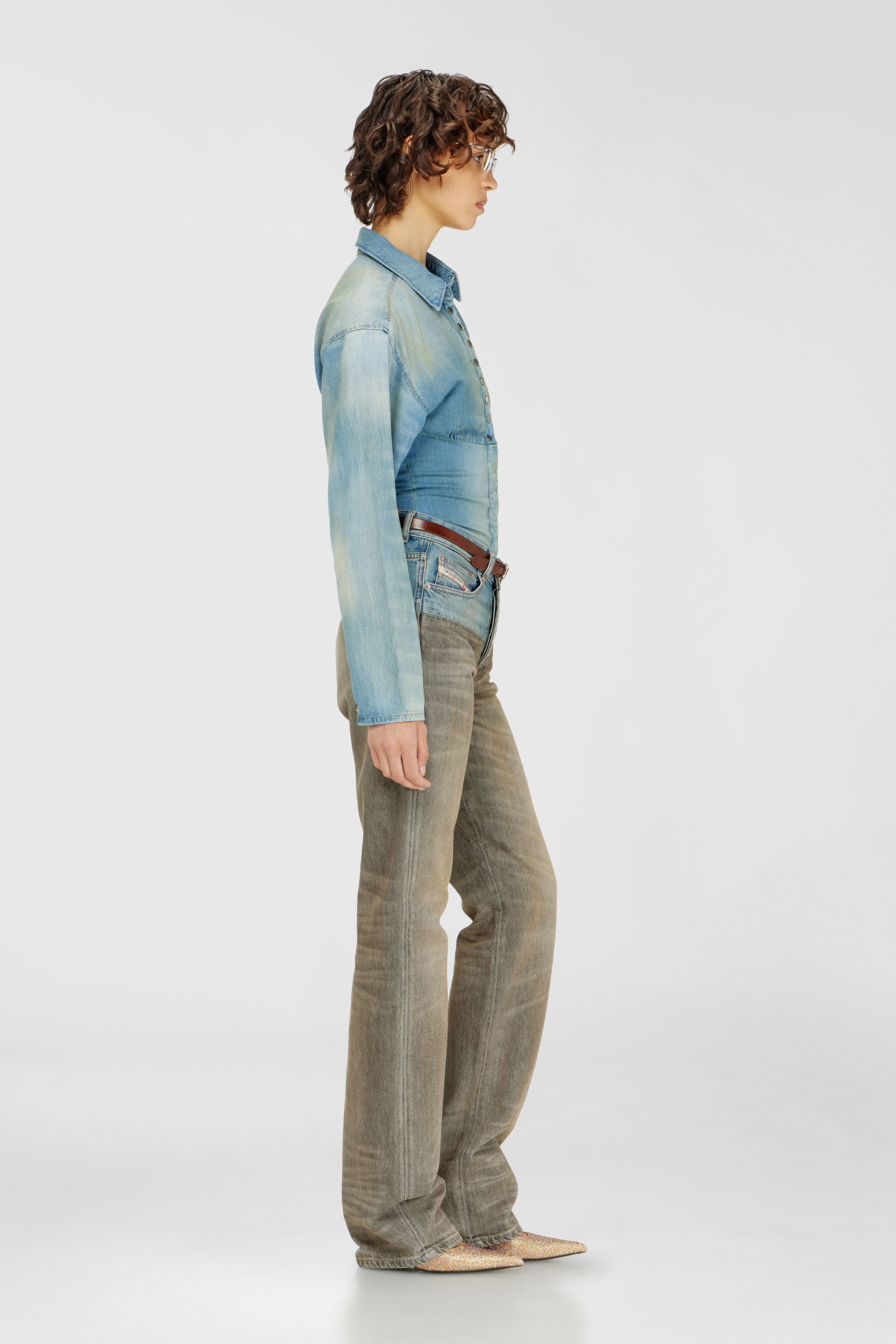 Diesel - Regular Jeans D-Sie 0ADDX Femme, Gris/Bleu - Image 2