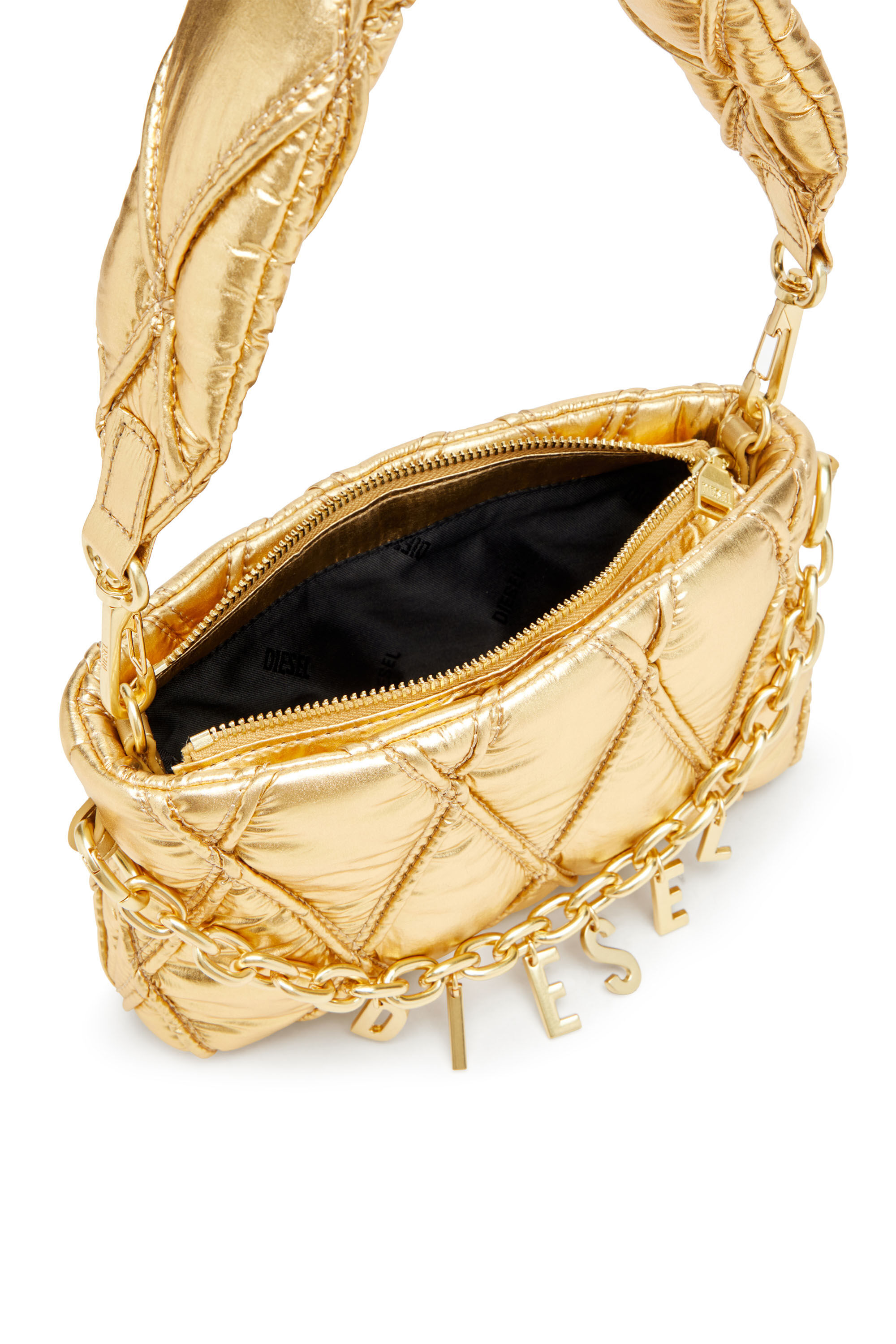 Diesel - CHARM-D POUCH, Porte-monnaie en nylon métallisé matelassé Femme in ToBeDefined - 5