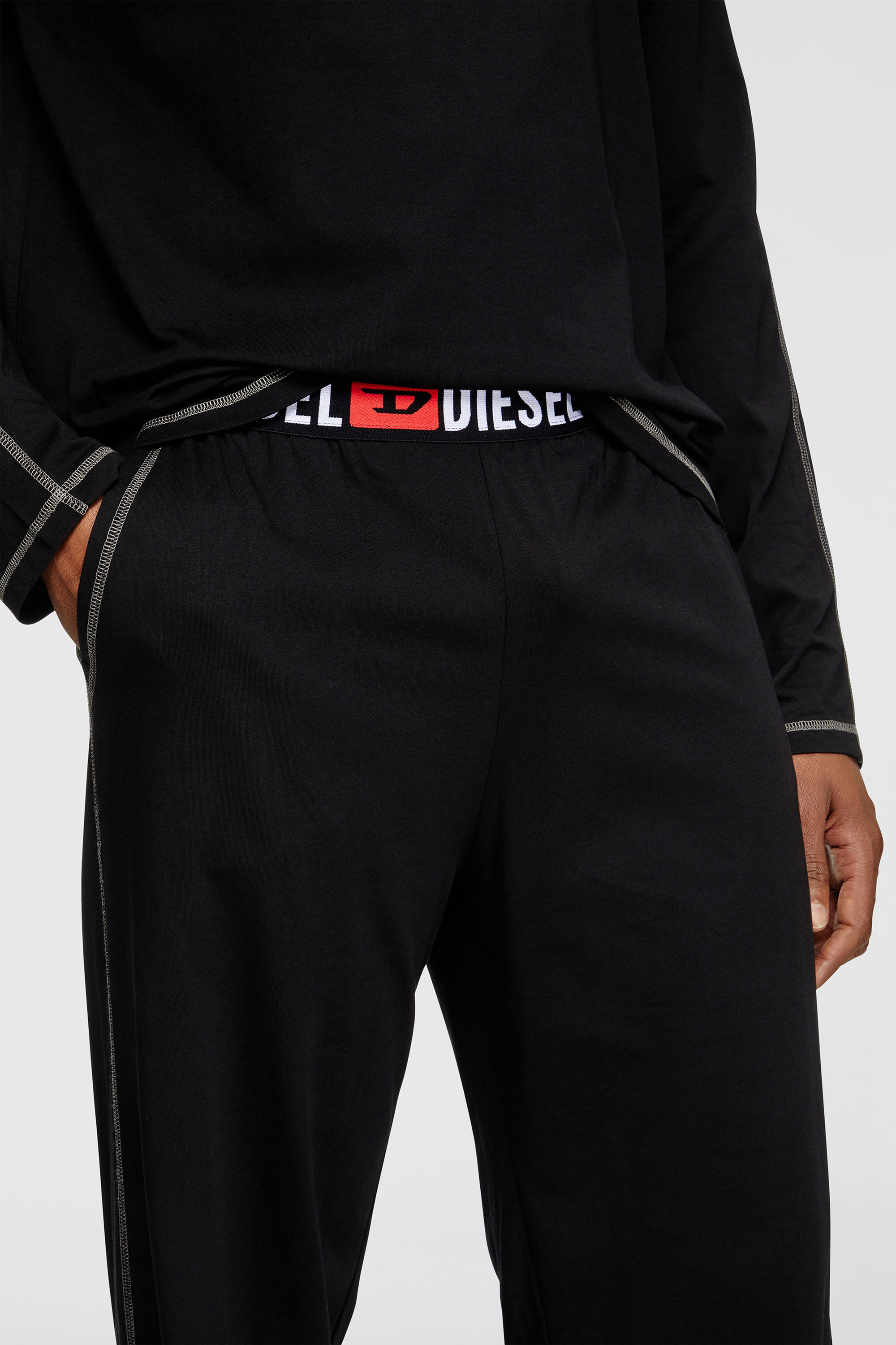 Diesel - SET-NOLAN-D-CORE, Pyjama en jersey de coton Homme in Noir - 4