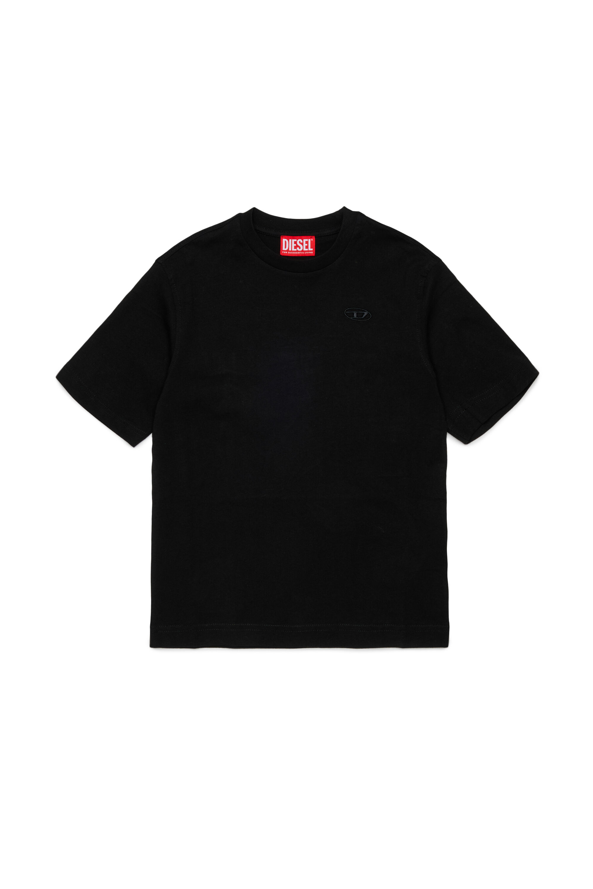 Diesel - TSCRAP OVER, T-shirt avec broderie Oval D et imprim&eacute; flock Homme in Noir - 1