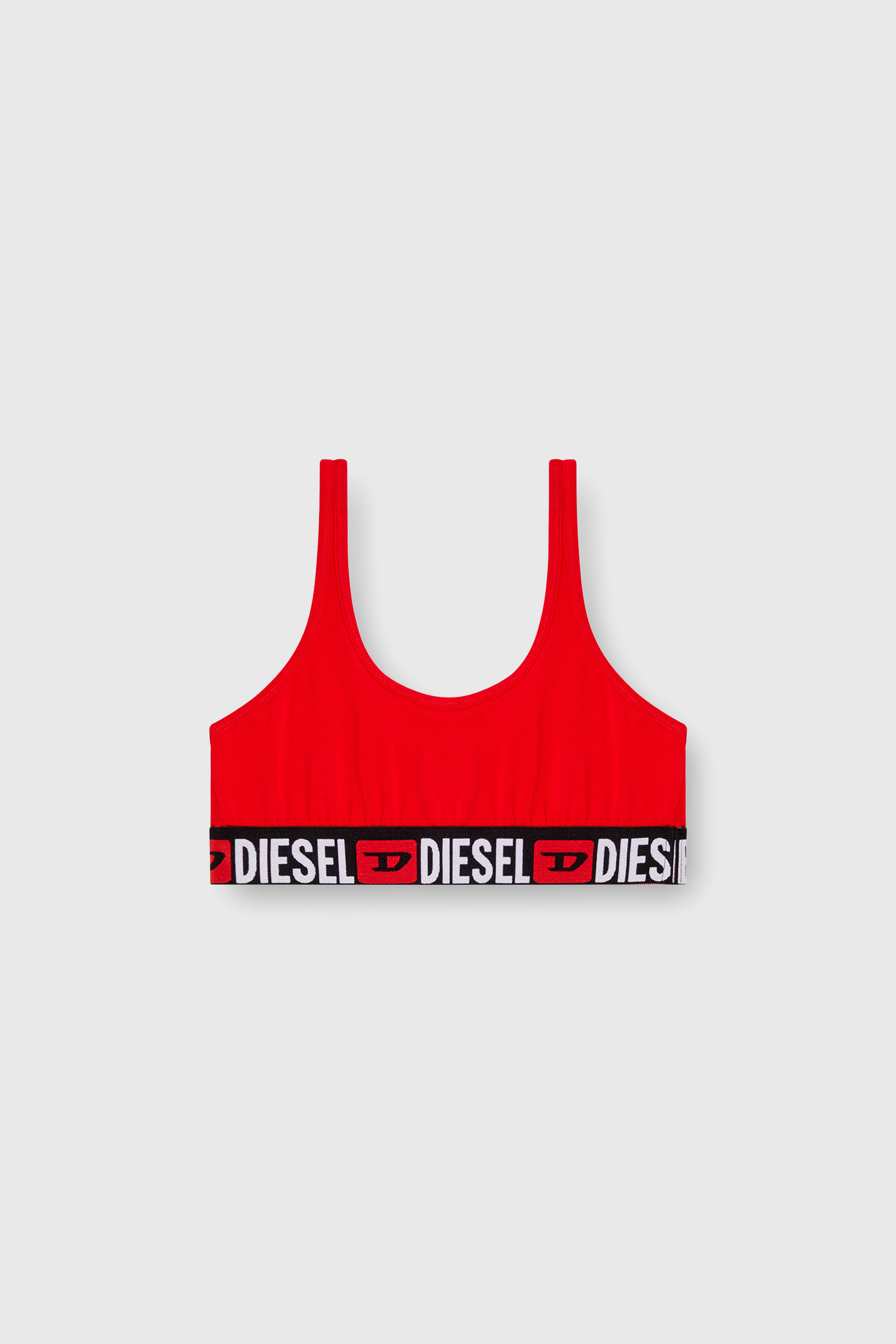 Diesel - UFSB-ORIBA, Bralette avec bande logo Femme in Rouge - 2