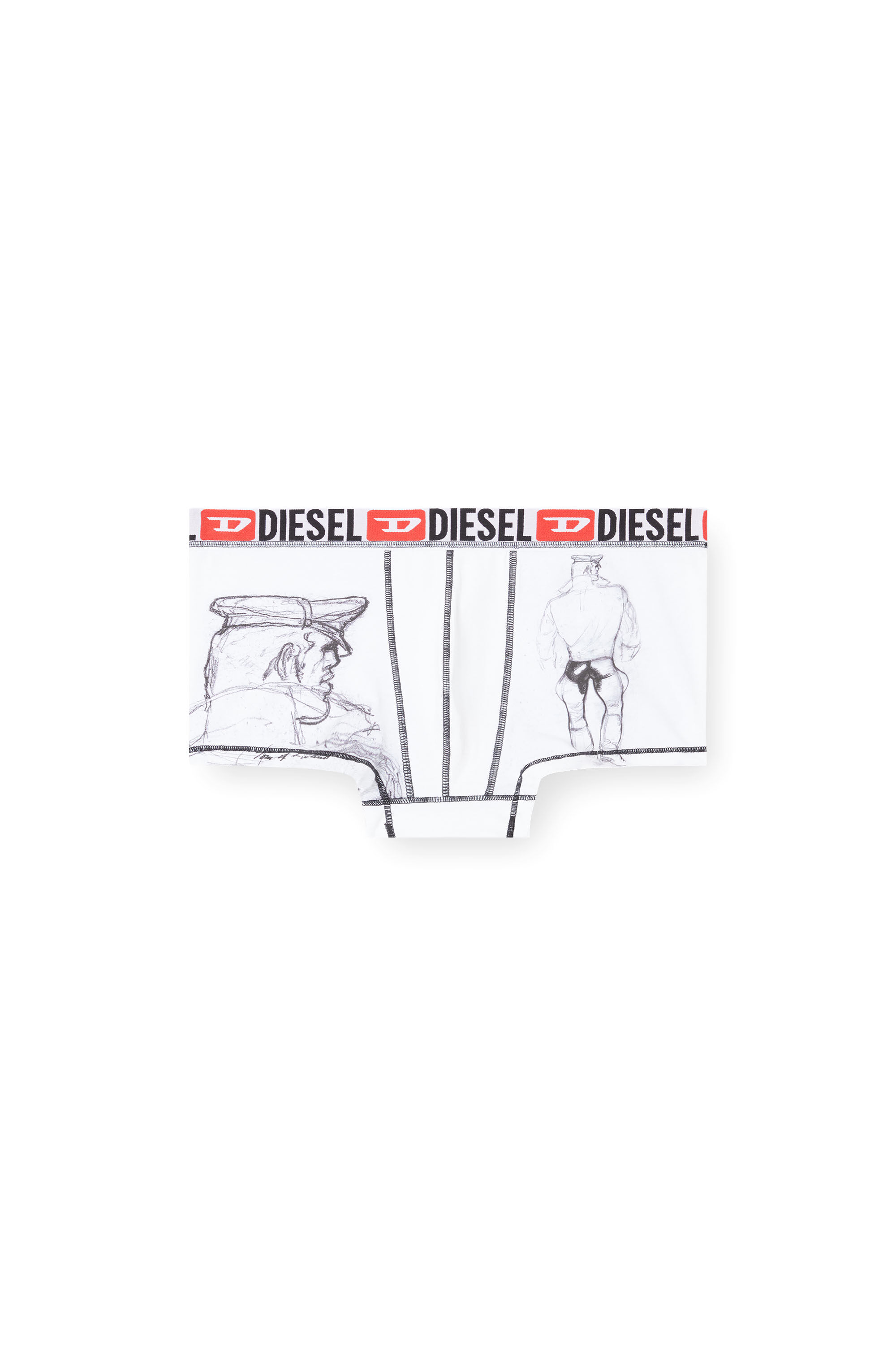 Diesel - PR-DAMIEN, Boxer avec imprimé effet esquisse Homme in Blanc - 2