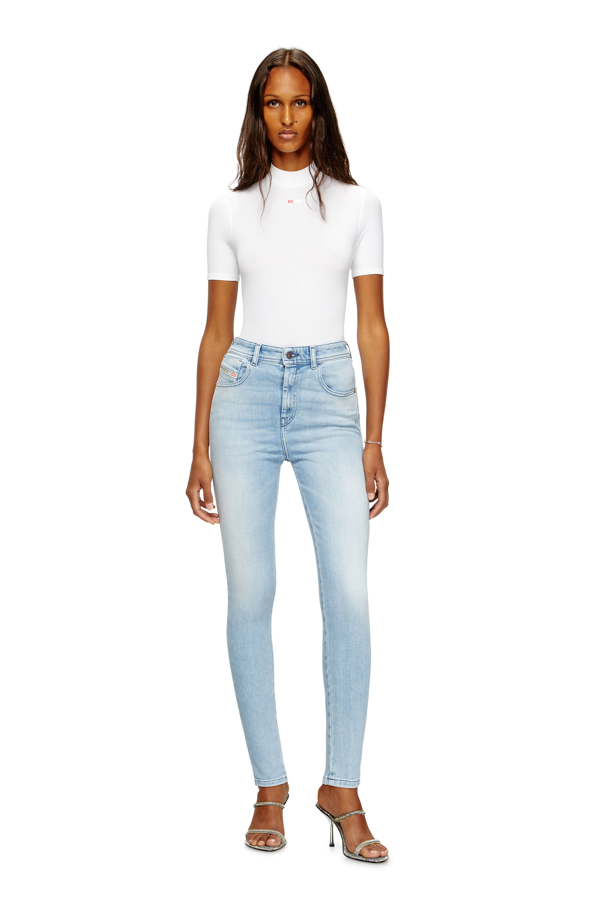 Diesel - Skinny Jeans 1984 Slandy-High 09M05 Femme, Bleu Clair - Image 1