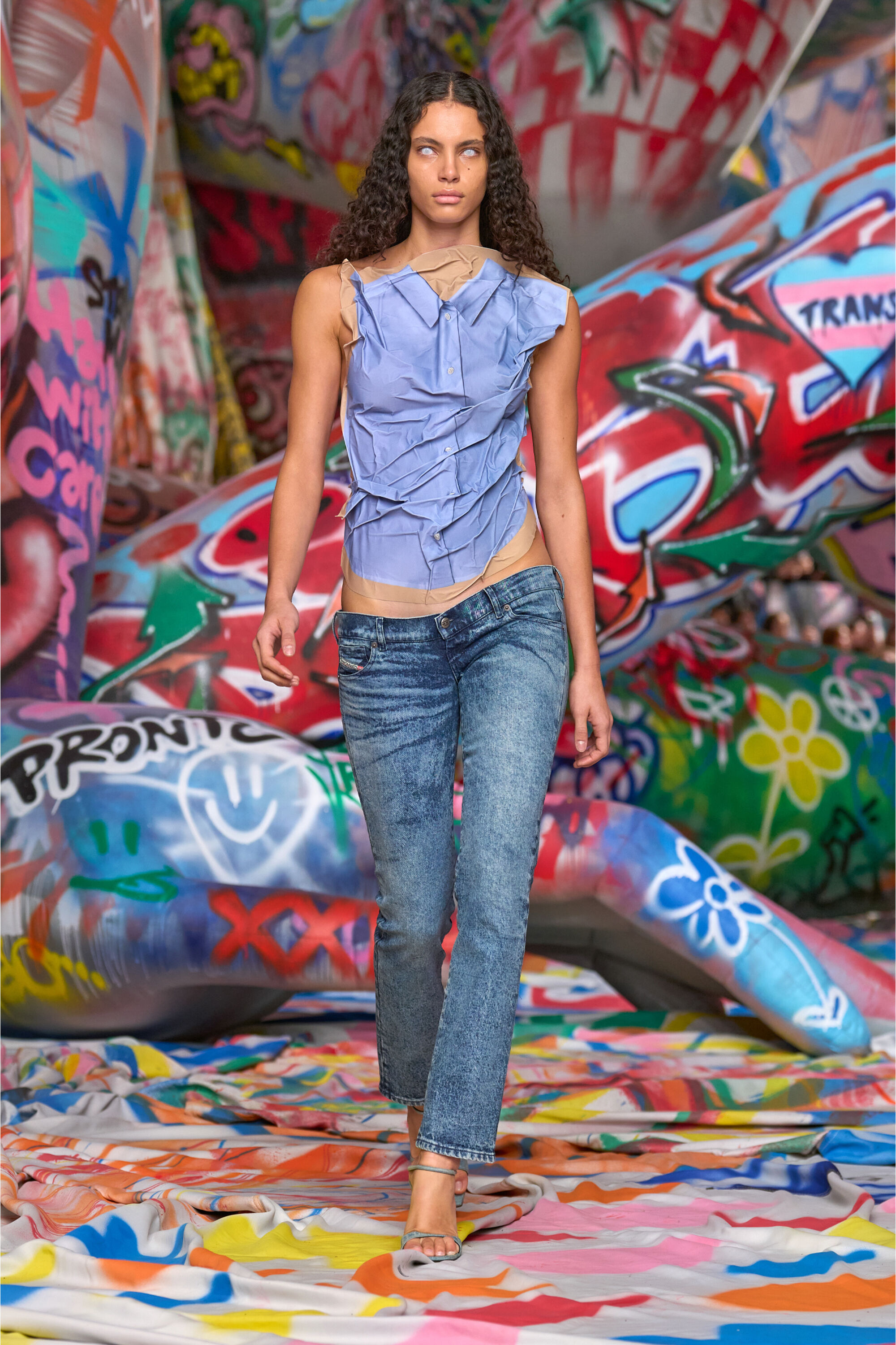 Diesel - Regular Jeans D-Waisty 007DI Femme, Bleu moyen - Image 6