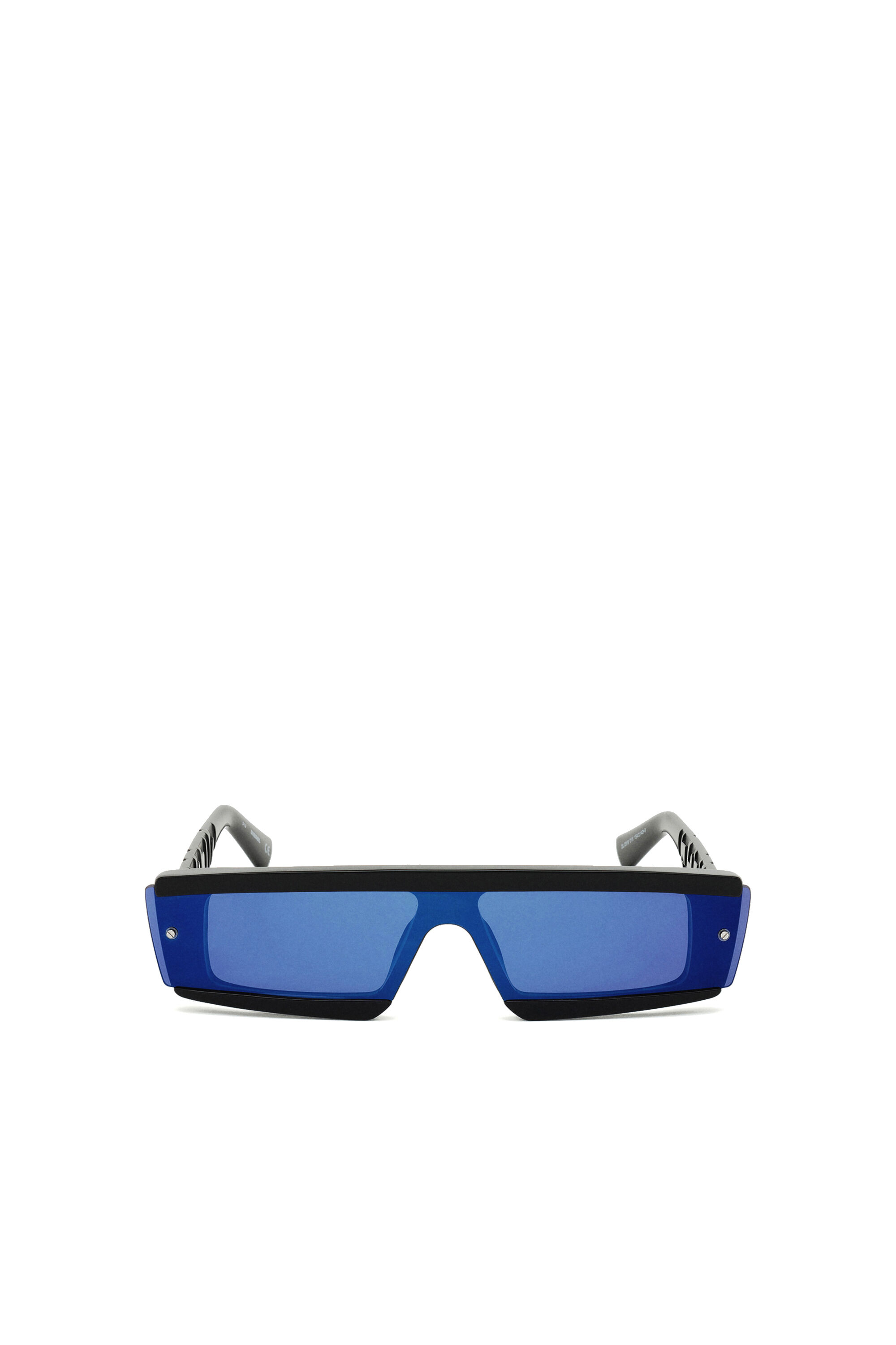 Diesel - DL0318, Masque en acétate avec lentilles miroirs Homme in Noir - 1