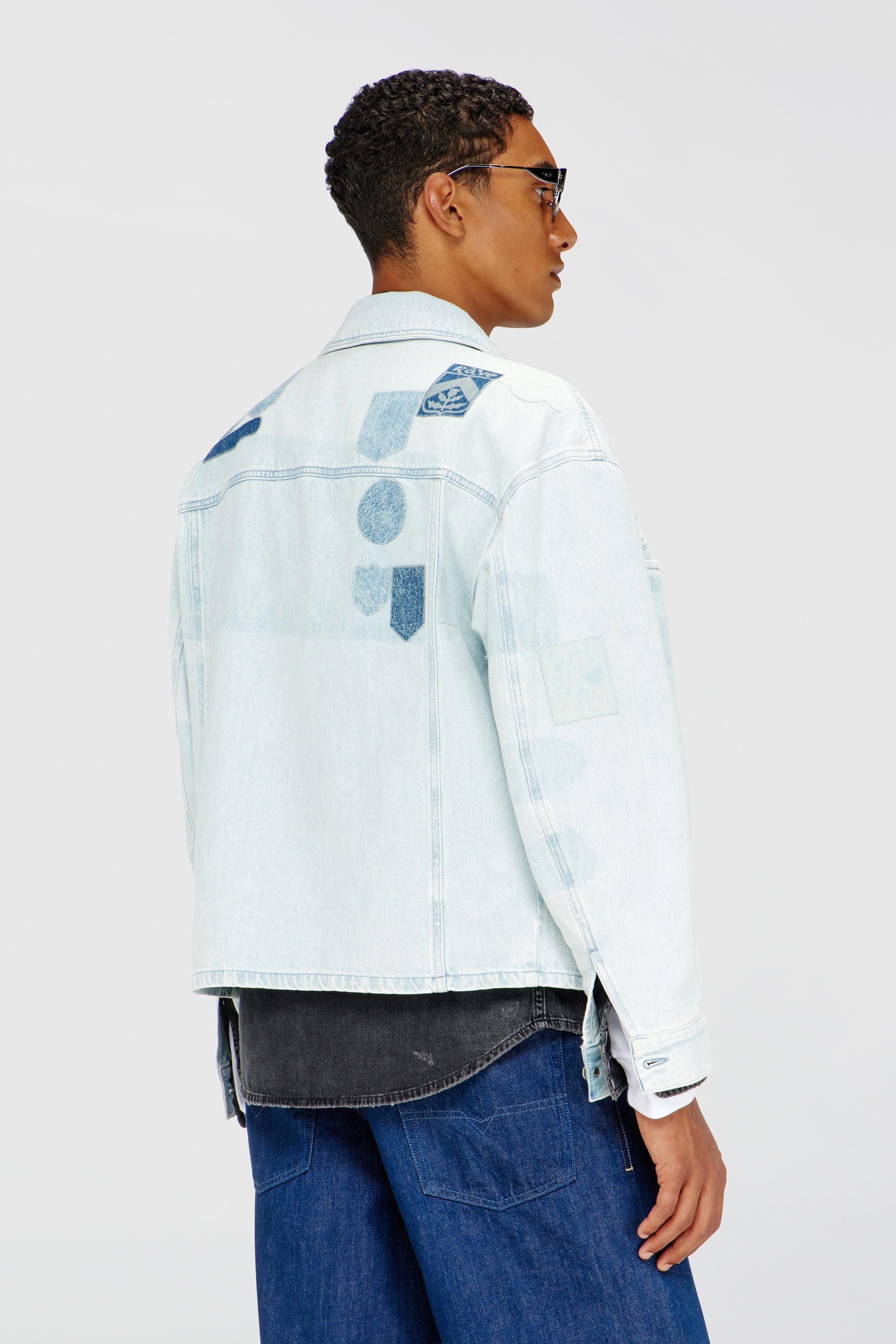 Diesel - D-RYMAVO-S, Chemise en denim effet patch Mixte in Bleu - 4