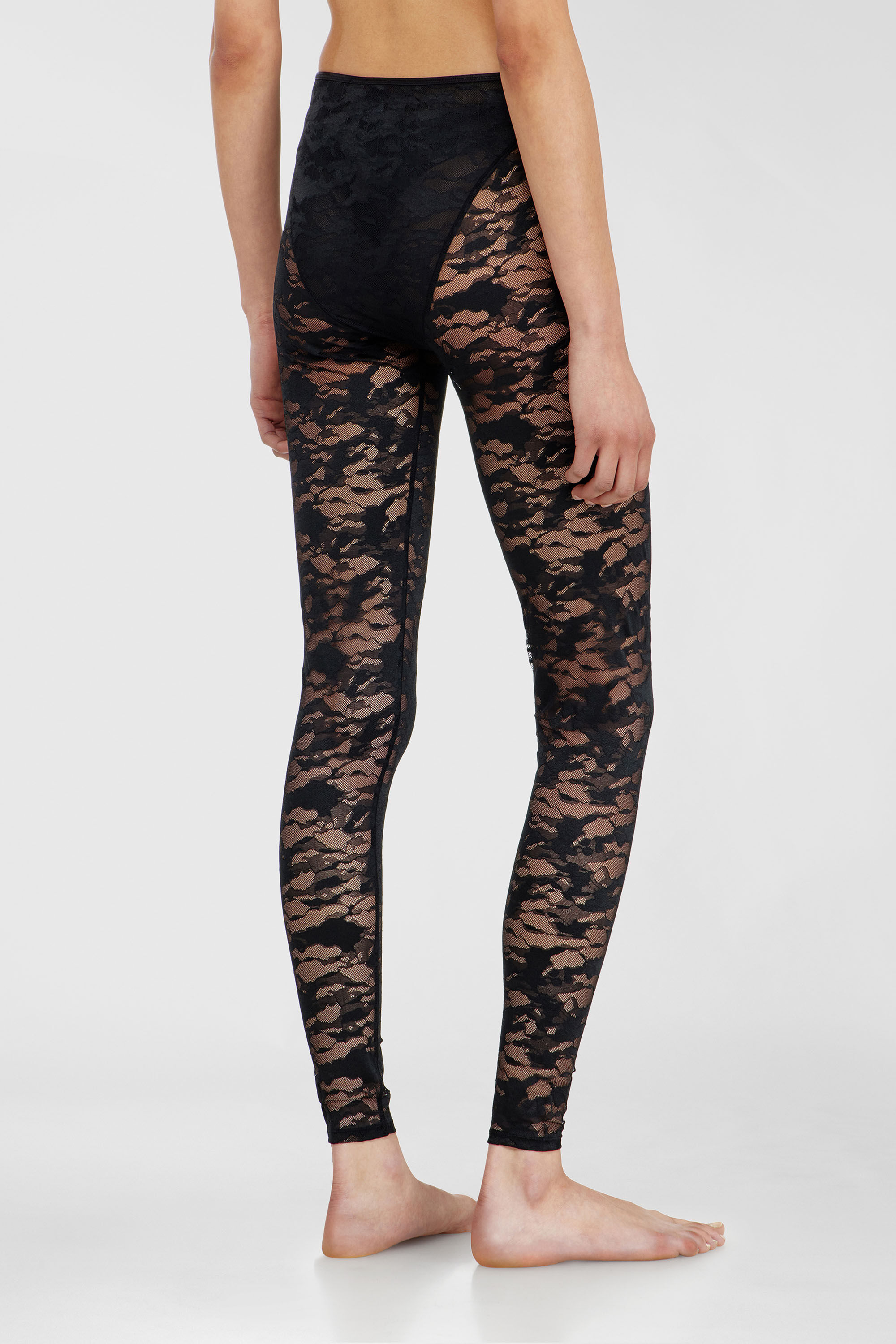 Diesel - HAYLEY-UTLT, Leggings en dentelle nylon camouflage Femme in Noir - 4