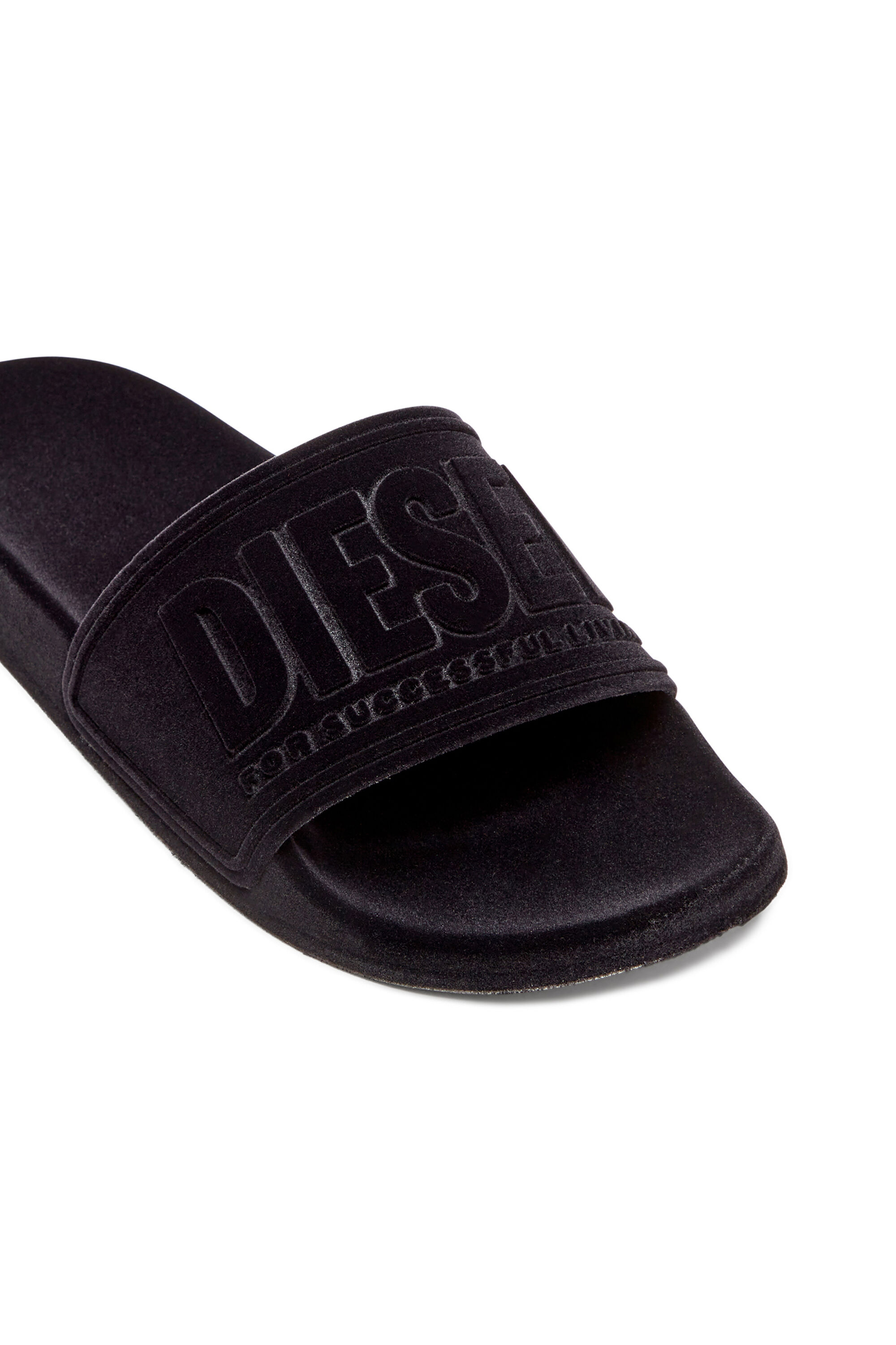 Diesel - SA-MAYEMI CC W, Sa-Mayemi-Claquettes de piscine avec flocage velouté Femme in Noir - 6