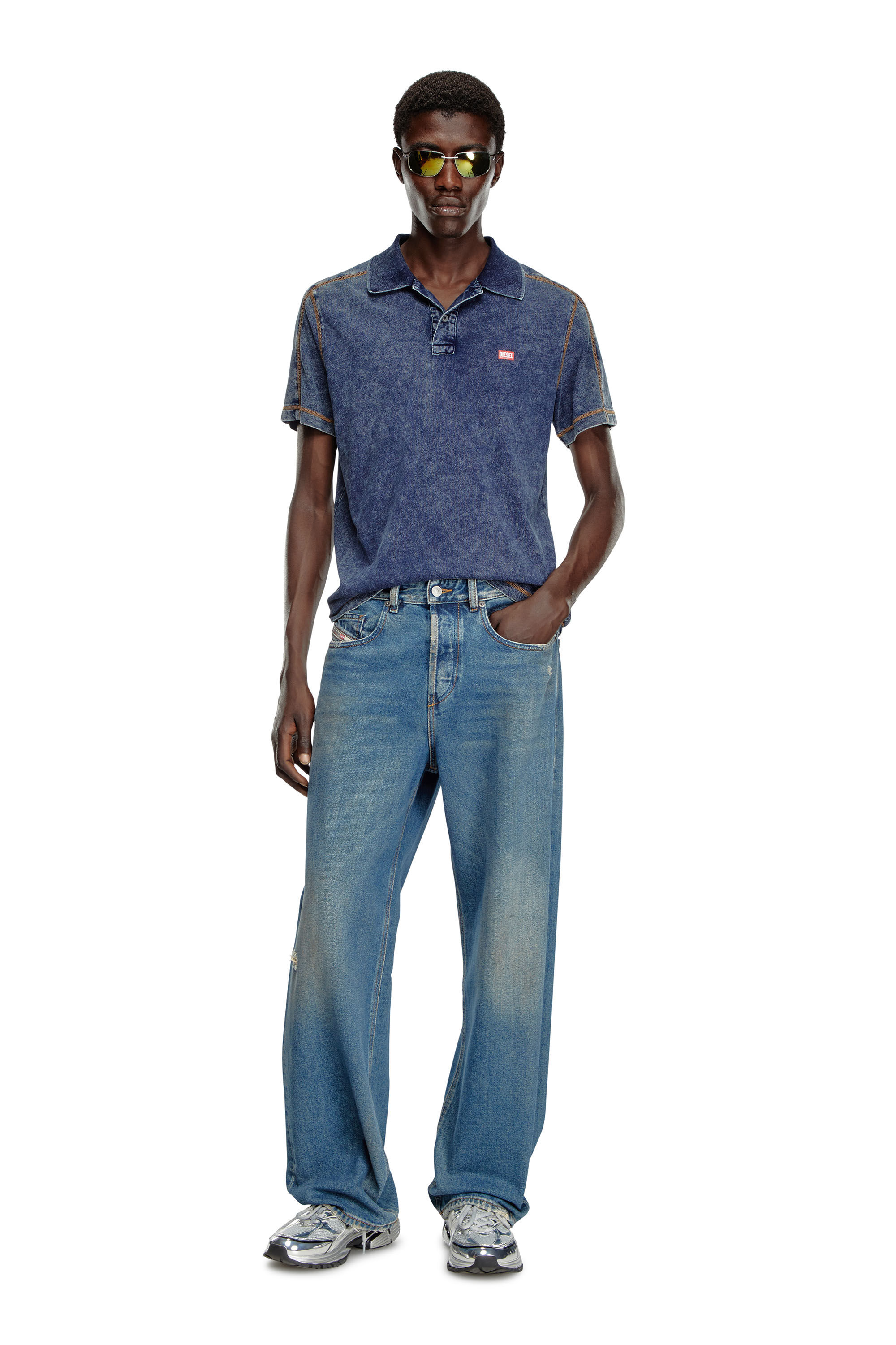 Men's Oversize Straight Jeans 2001 D-Macro | Blue | Diesel