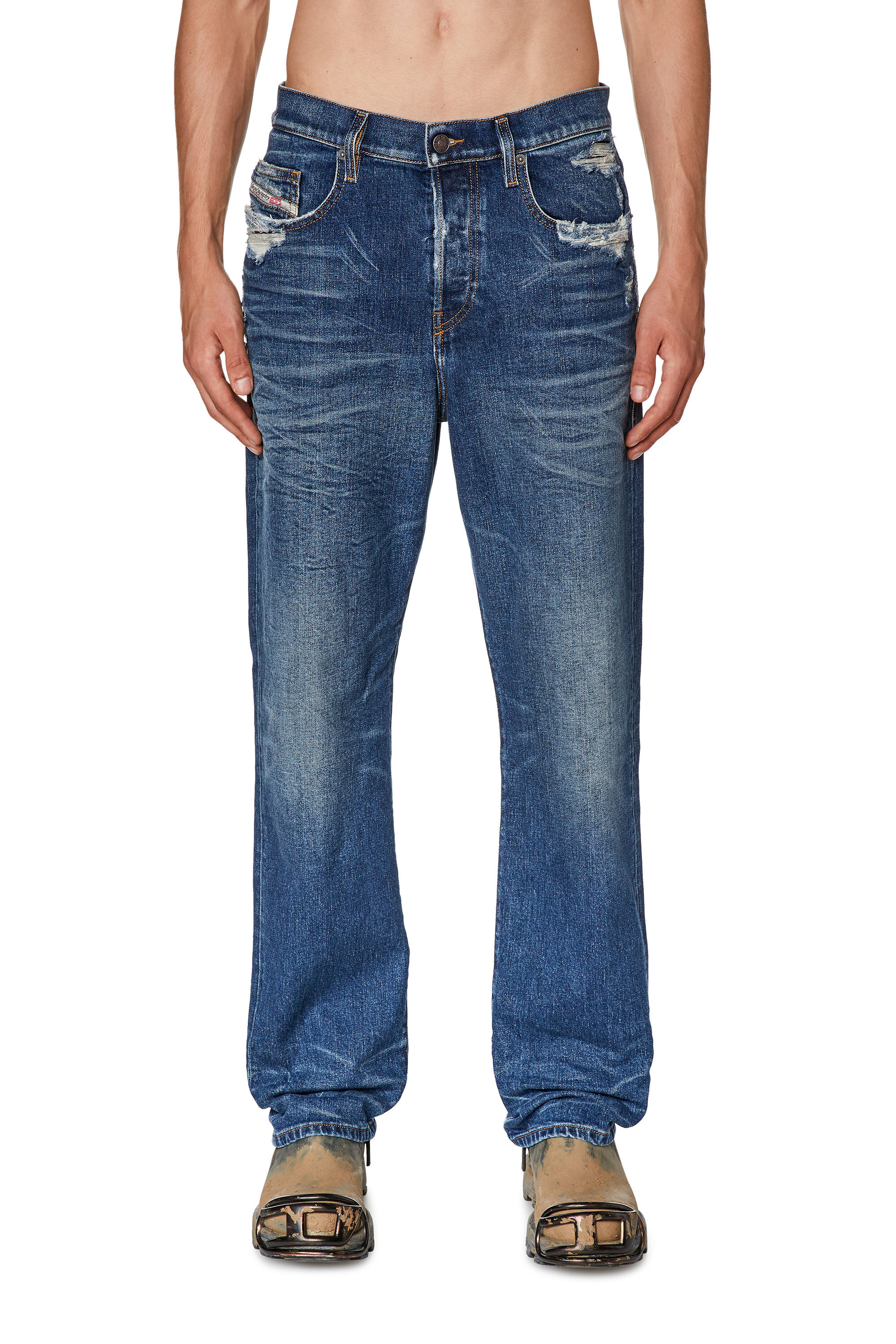 Diesel - Straight Jeans 2020 D-Viker 007Q2, Bleu moyen - Image 3