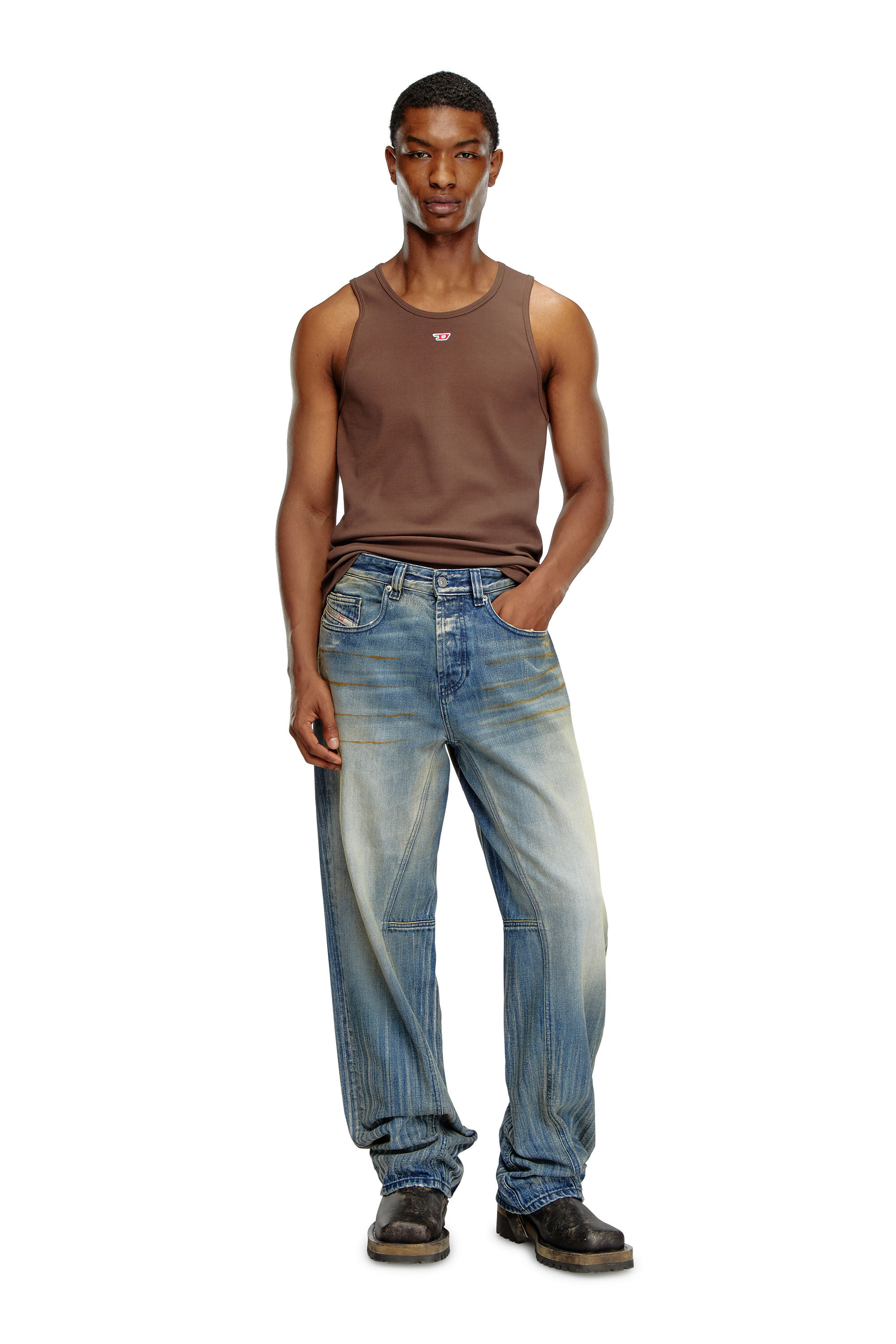 T LIFTY D Homme Debardeur avec mini empiecement D Diesel
