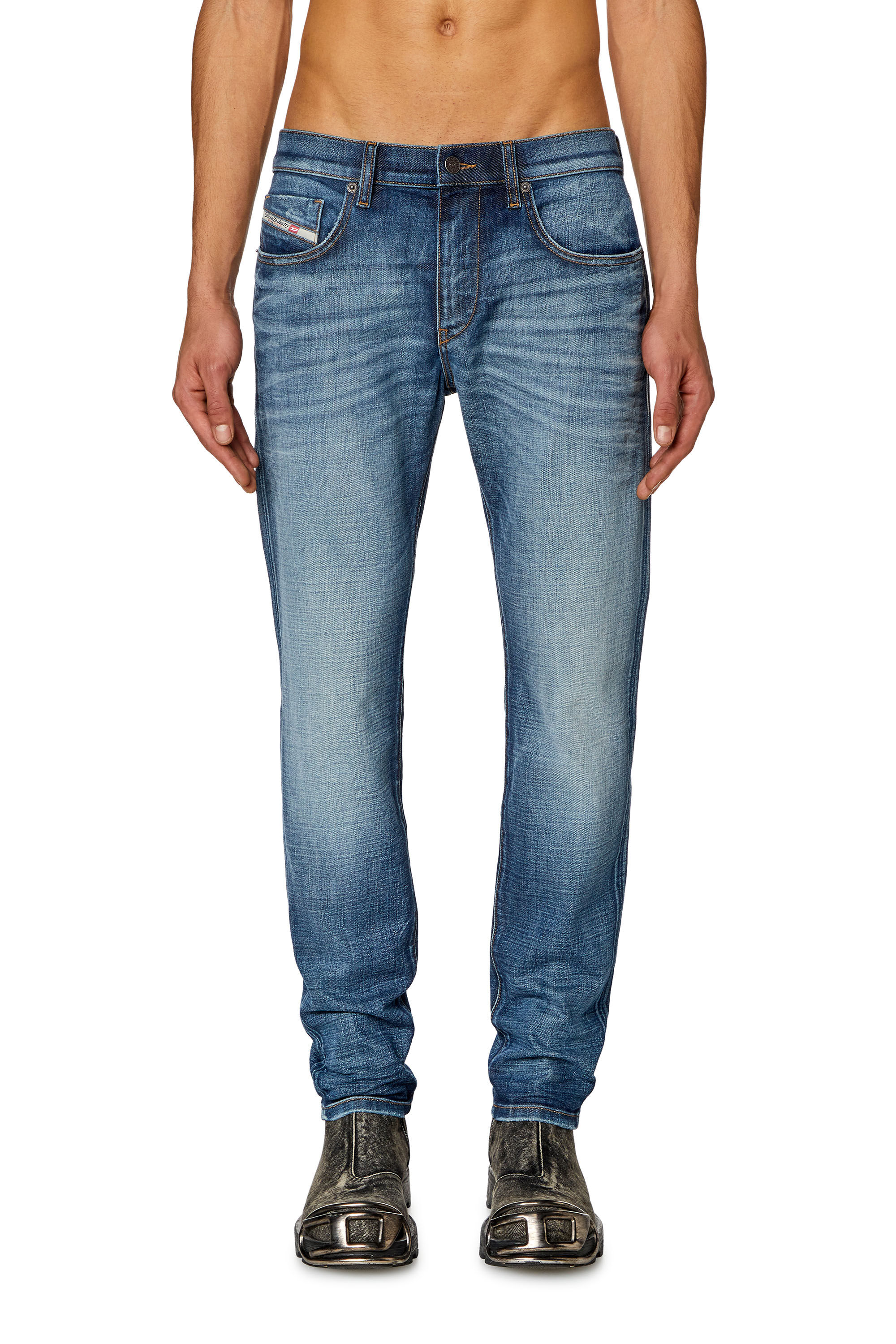 Diesel - Slim Jeans 2019 D-Strukt 0DQAE, Bleu moyen - Image 3