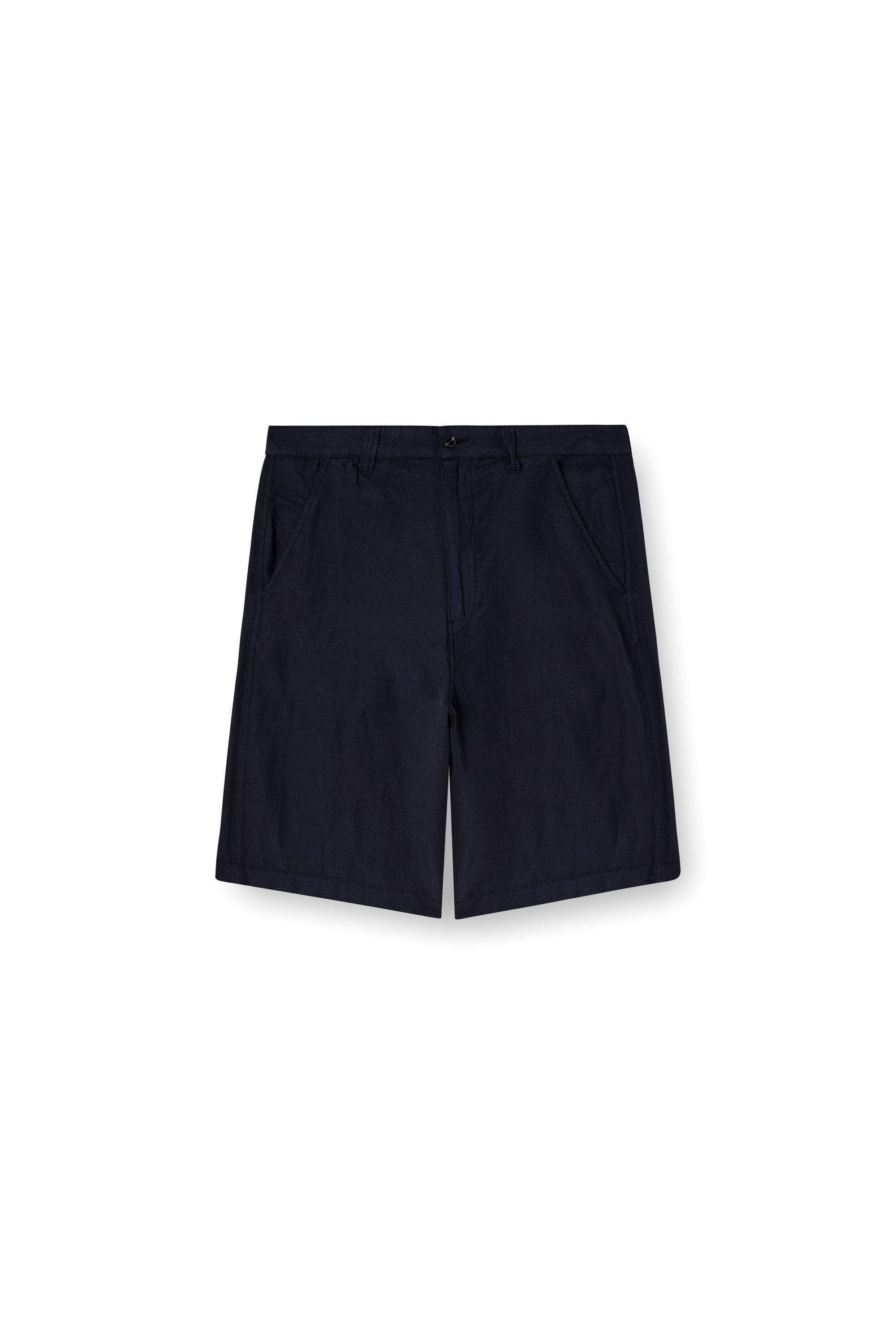 Diesel - P-HANT-CHINO-SHORT-PGBS, Bermuda en m&eacute;lange de lin teint en pi&egrave;ce Homme in Noir - 2