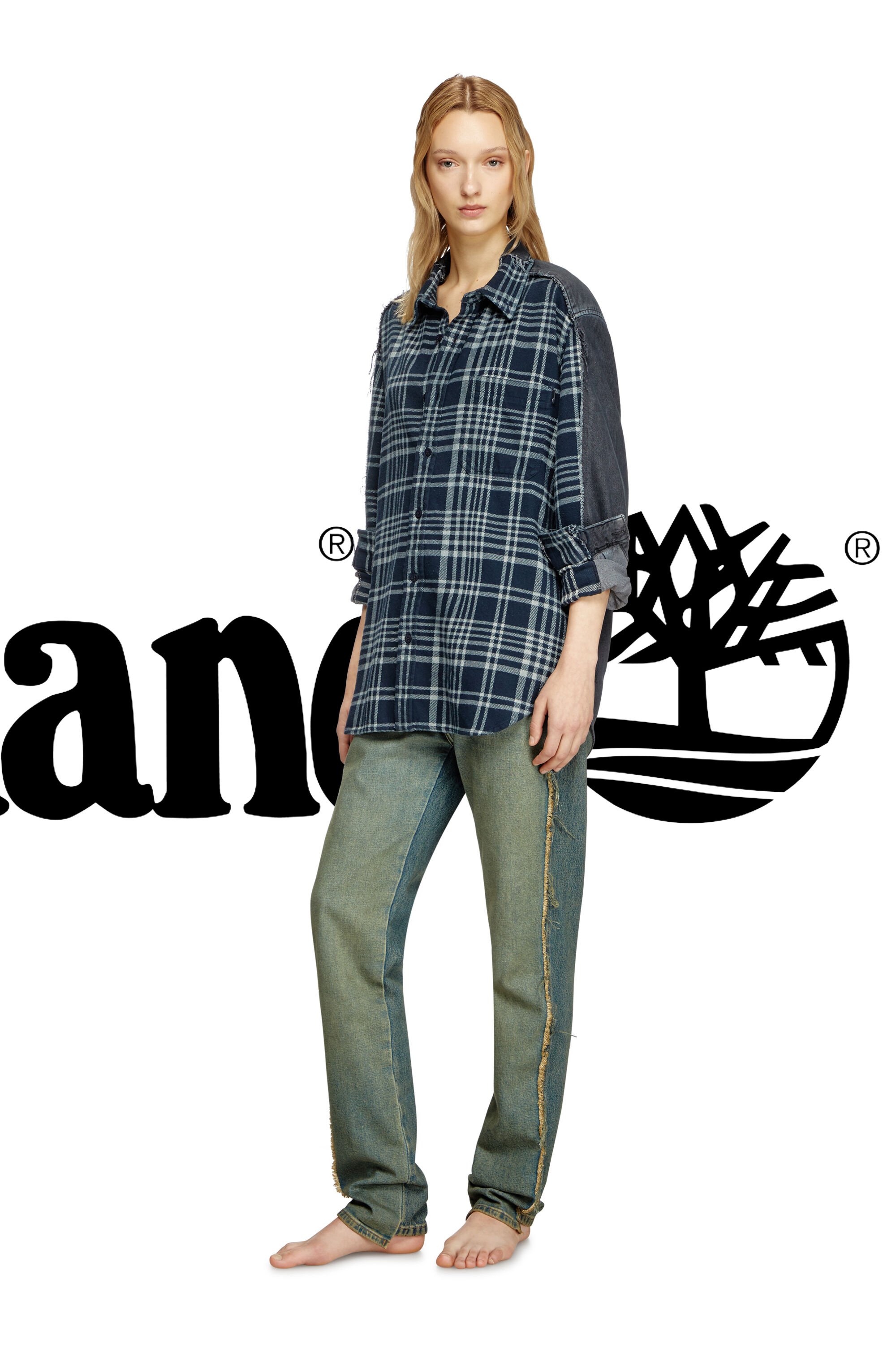 Diesel - Shirt Dieseloves 6B, Chemise à carreaux en denim surteinte Mixte in Polychrome - 8