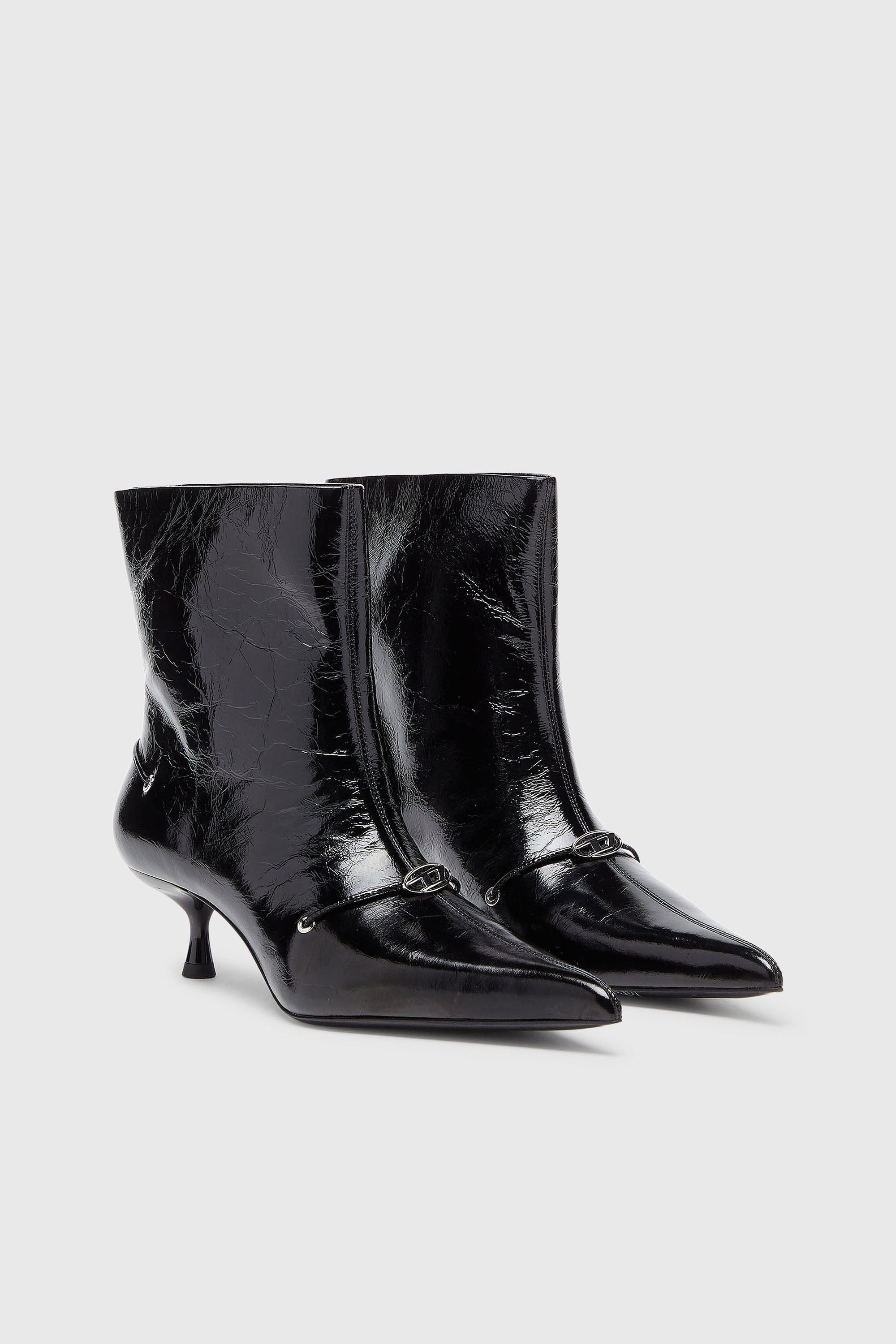 Diesel - D-JEWELS  40 TUBE, D-Jewels - Bottines en cuir naplak Femme in Noir - 2
