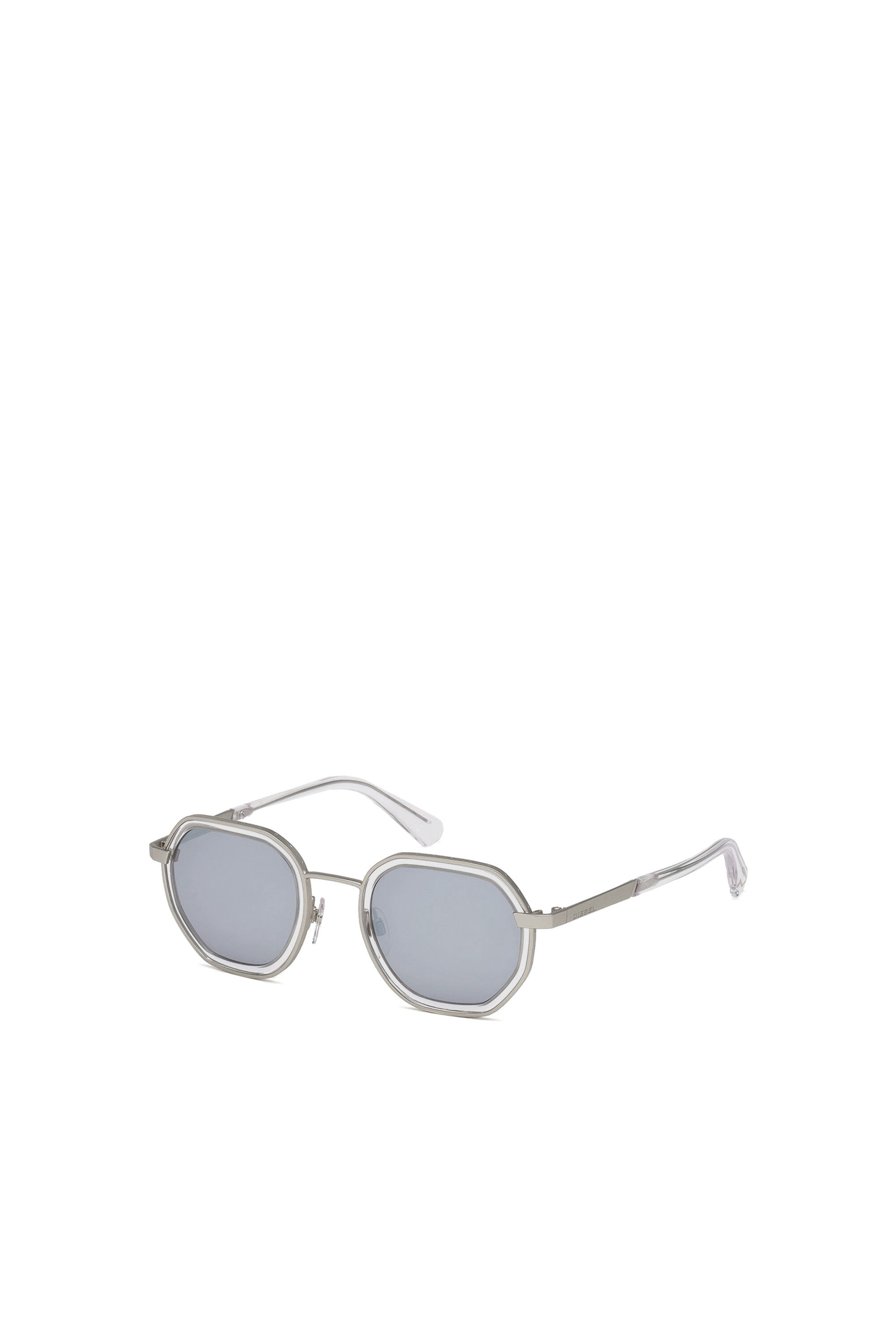 Diesel - DL0267, Lunettes hexagonales avec détails transparents Mixte in Gris - 2